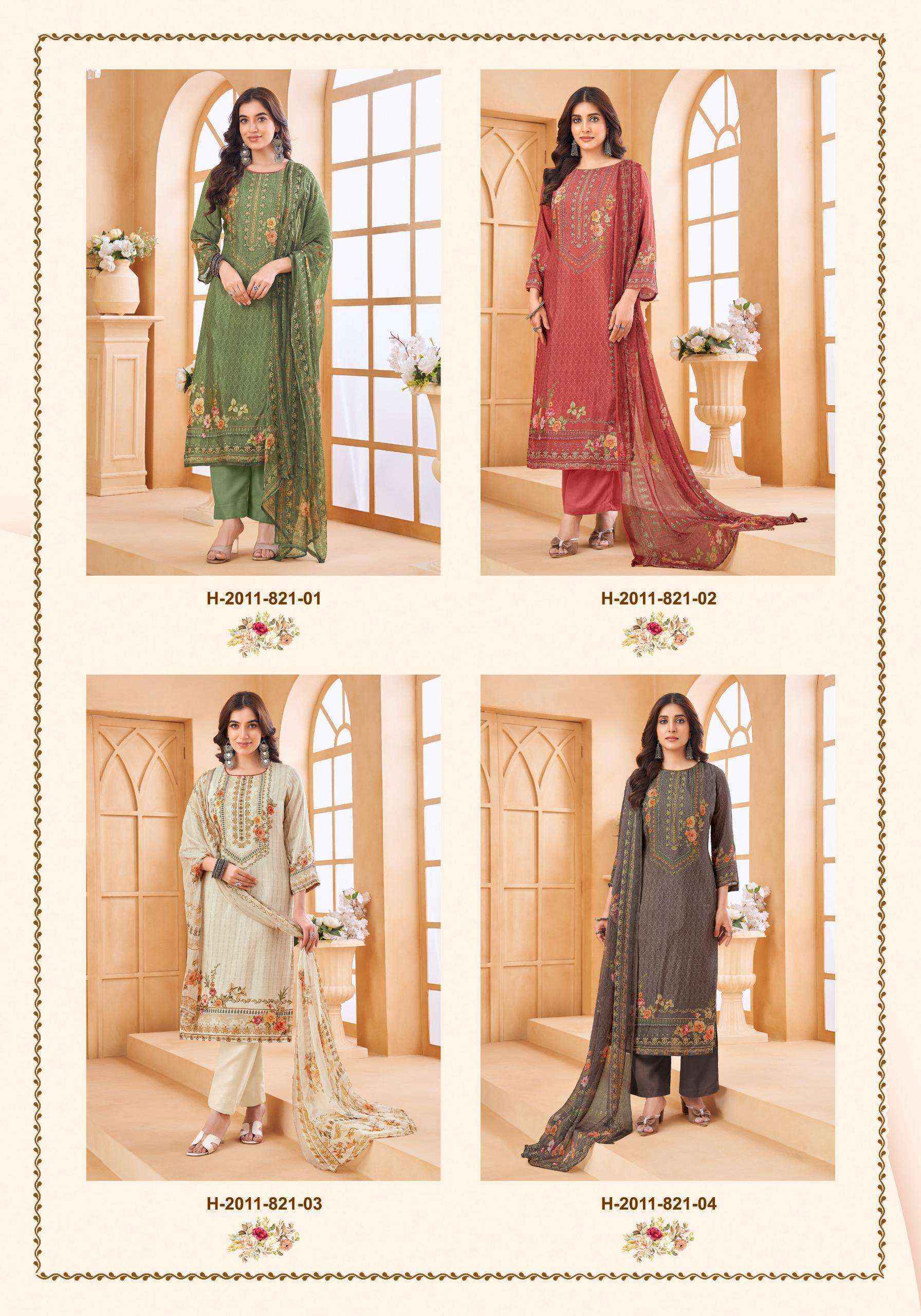 Alok Sheesha Vol-4 Viscose Muslin Dress Material (4 pcs Catalogue)