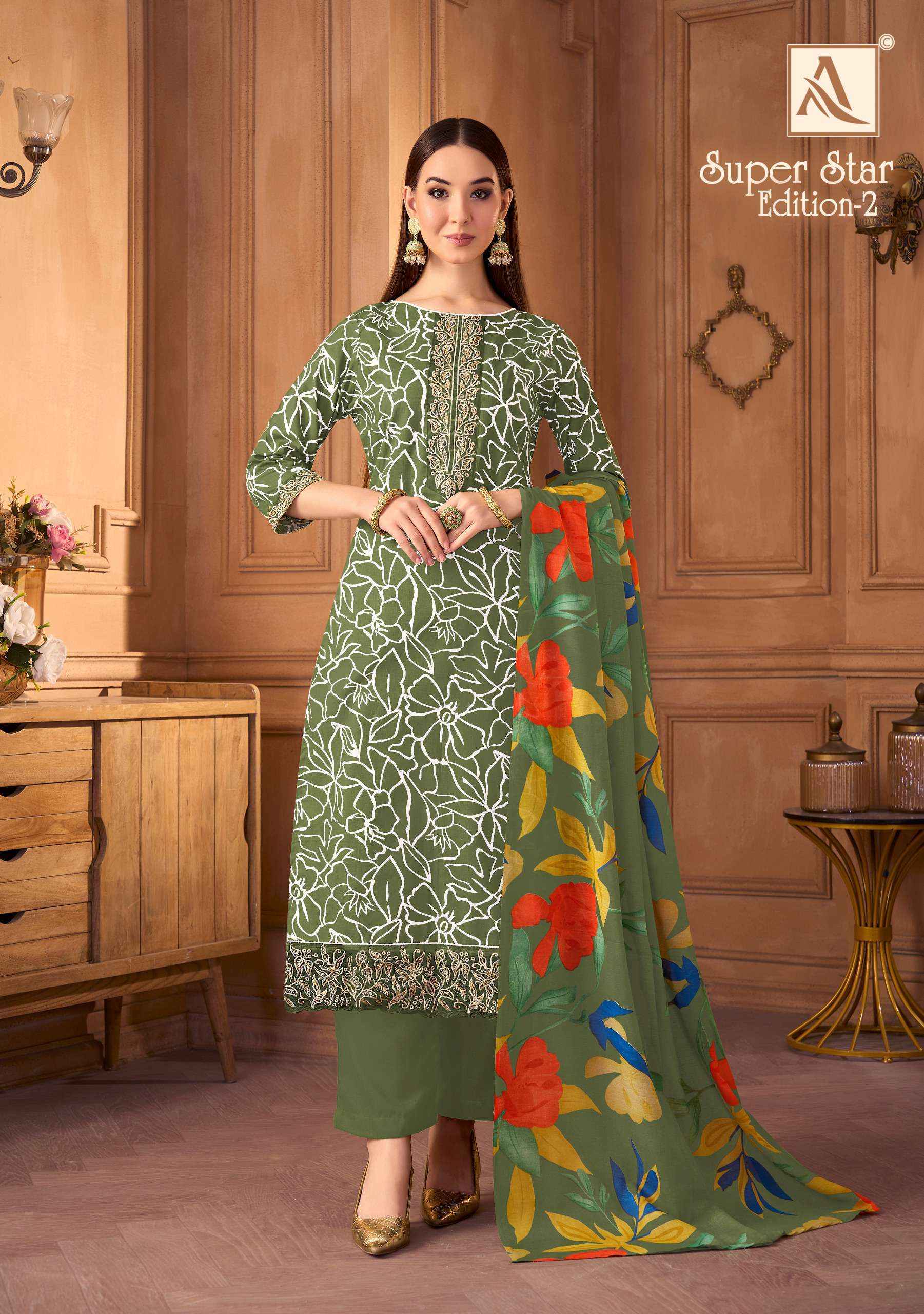 Alok Super Star Edition-2 Cambric Cotton Dress Material (6 pcs Catalogue)