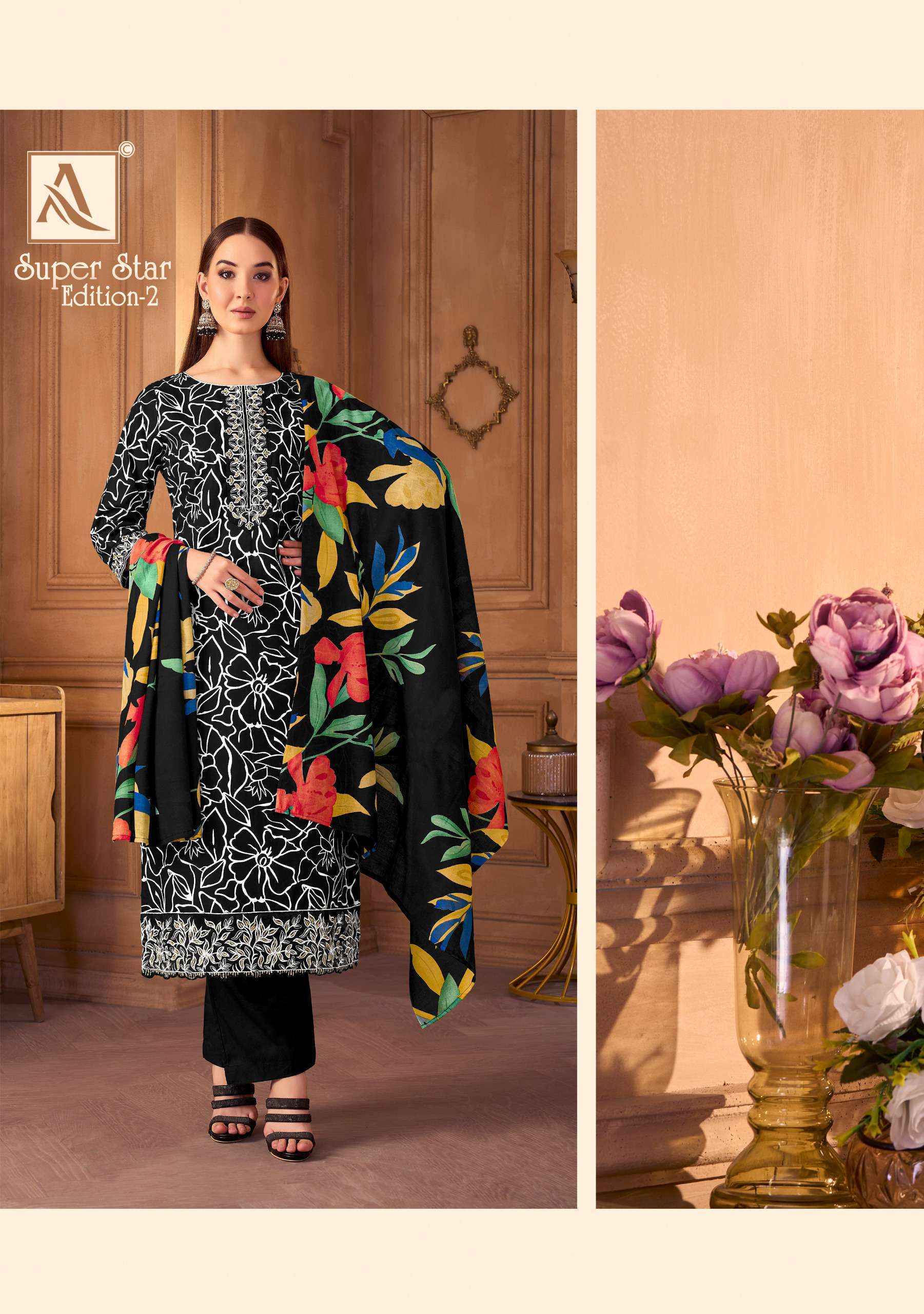 Alok Super Star Edition-2 Cambric Cotton Dress Material (6 pcs Catalogue)