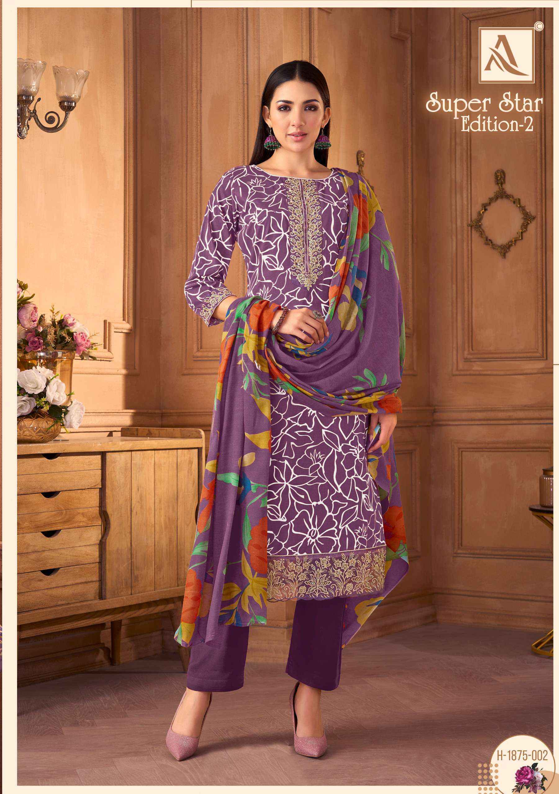 Alok Super Star Edition-2 Cambric Cotton Dress Material (6 pcs Catalogue)