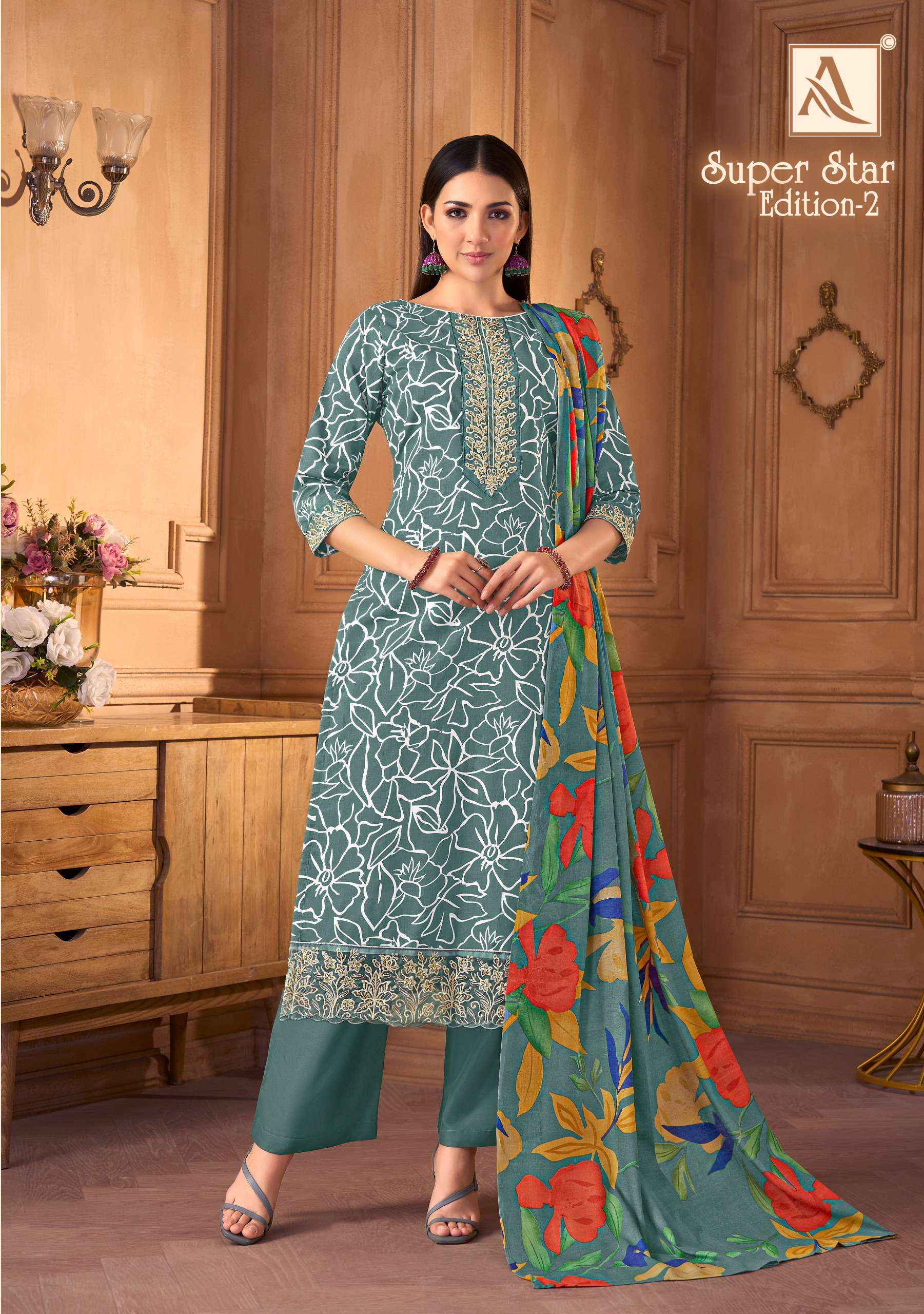 Alok Super Star Edition-2 Cambric Cotton Dress Material (6 pcs Catalogue)