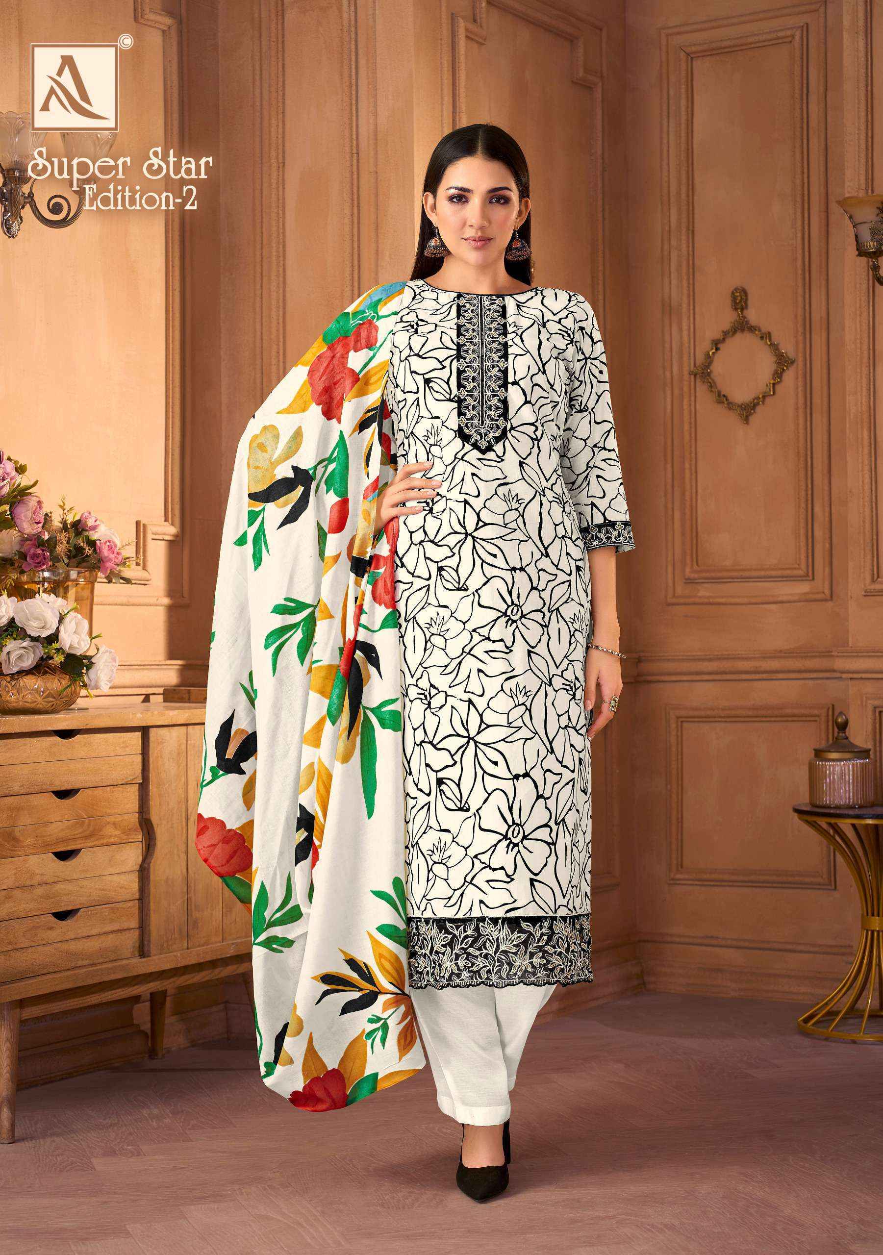Alok Super Star Edition-2 Cambric Cotton Dress Material (6 pcs Catalogue)