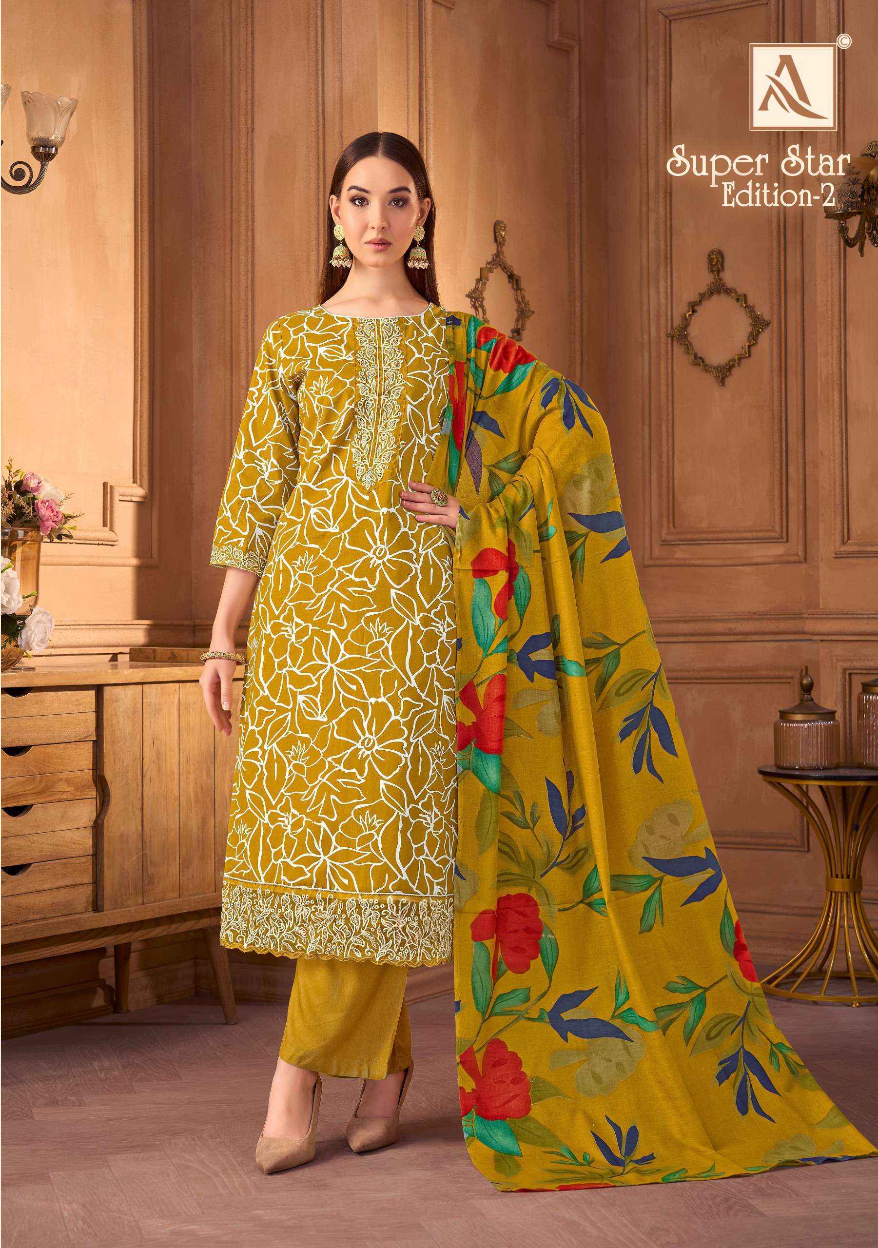 Alok Super Star Edition-2 Cambric Cotton Dress Material (6 pcs Catalogue)