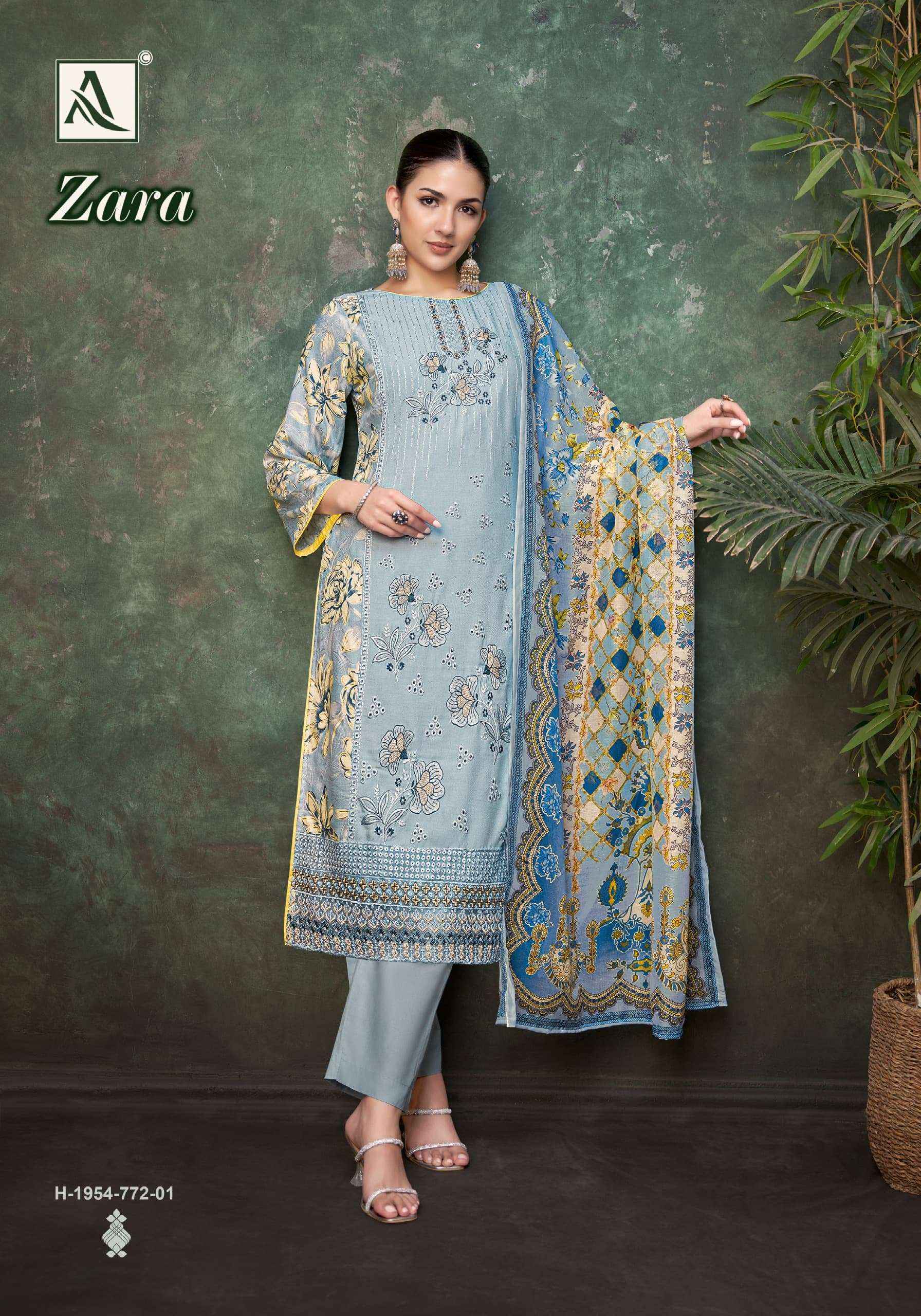 Alok Zara Viscose Dress Material 4 pcs Catalogue