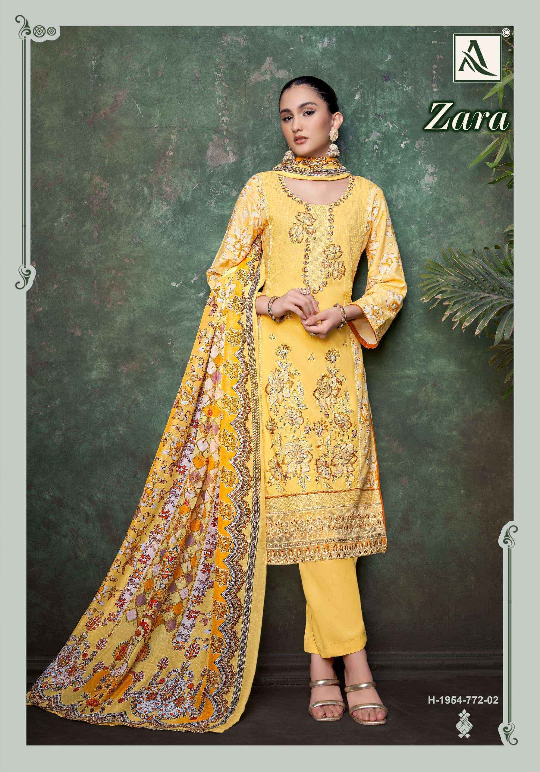 Alok Zara Viscose Dress Material 4 pcs Catalogue