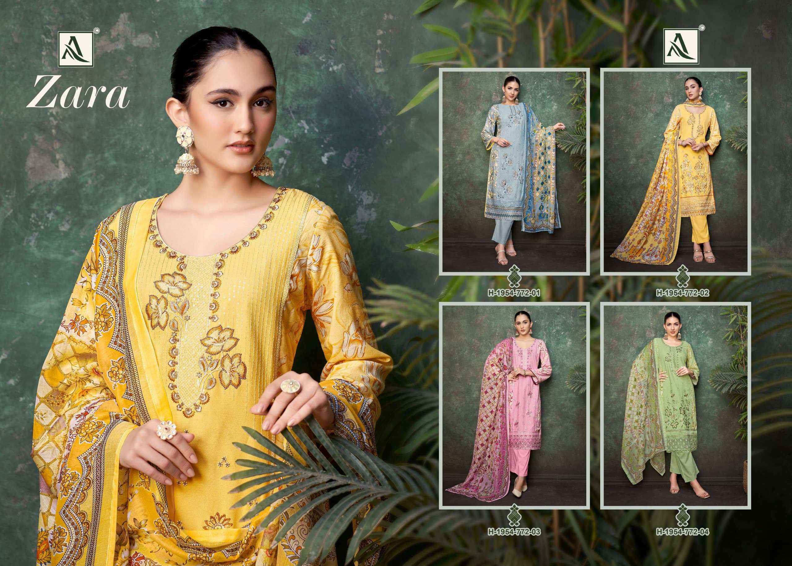 Alok Zara Viscose Dress Material 4 pcs Catalogue