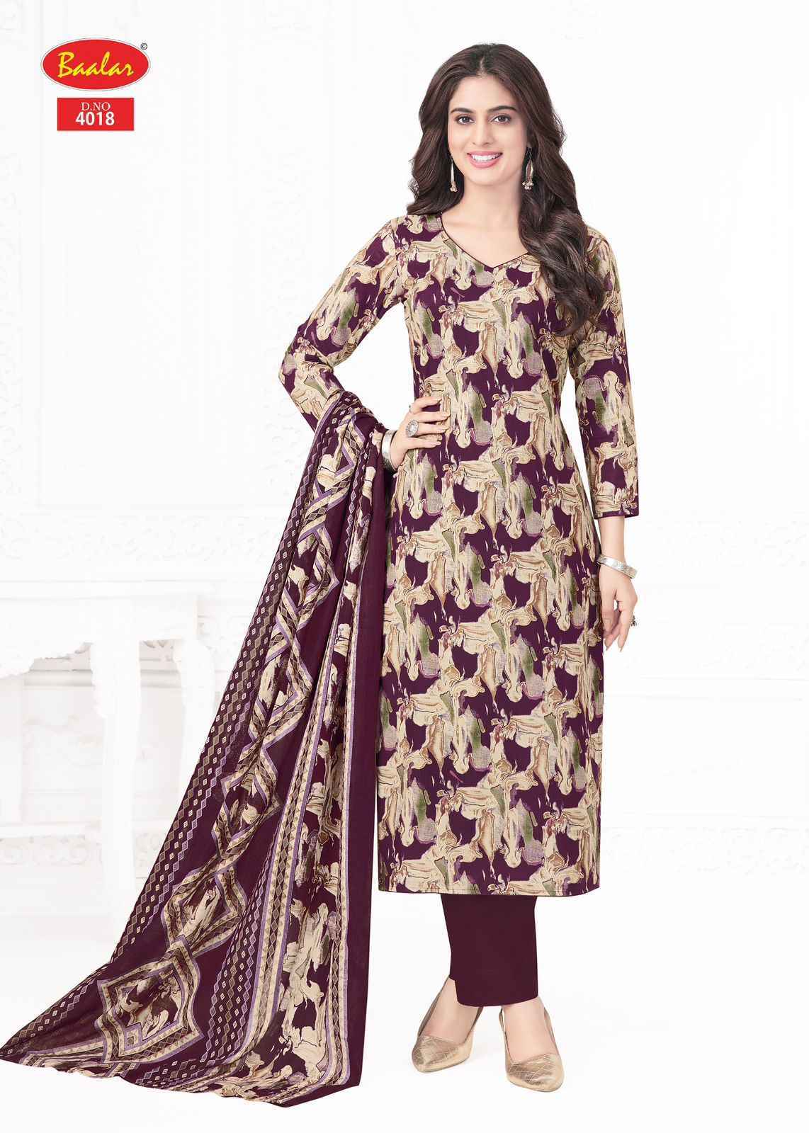 Baalar Pashmina Vol-4 Lawn Cotton Dress Material (18 pcs Catalogue)