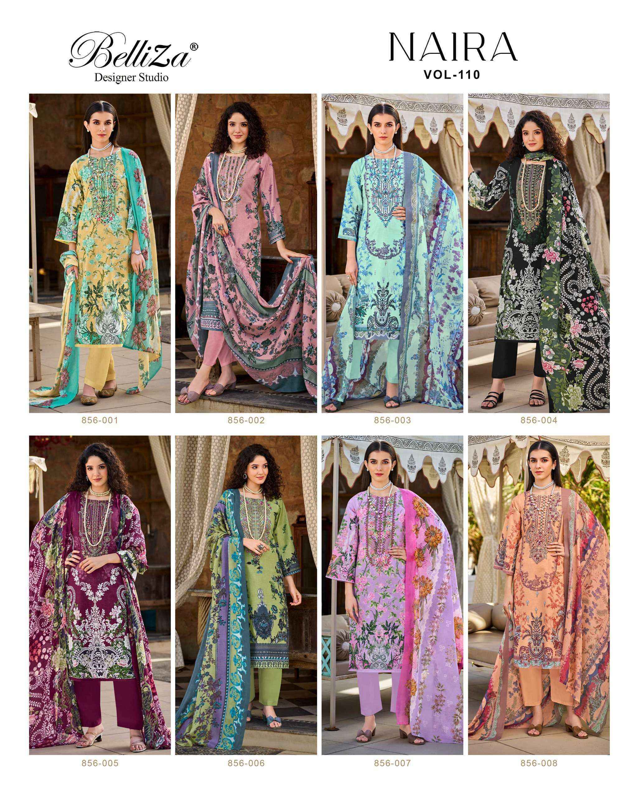 Belliza Naira Vol-110 Cotton Dress Material (8 pcs Cataloge)