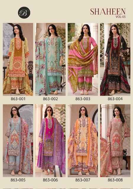 Belliza Shaheen Vol-5 Viscouse Reyon Dress Material (8 pcs Catalogue)