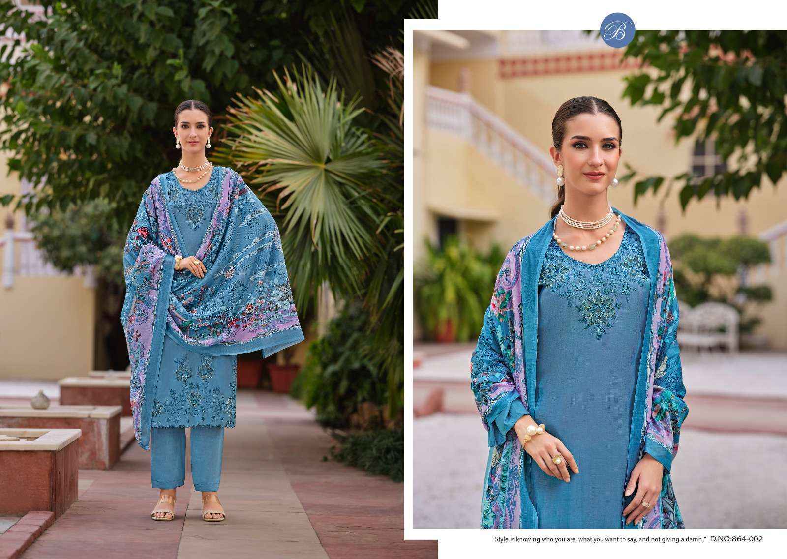 Belliza Zara Roman Silk Dress Material 6 pcs Catalogue