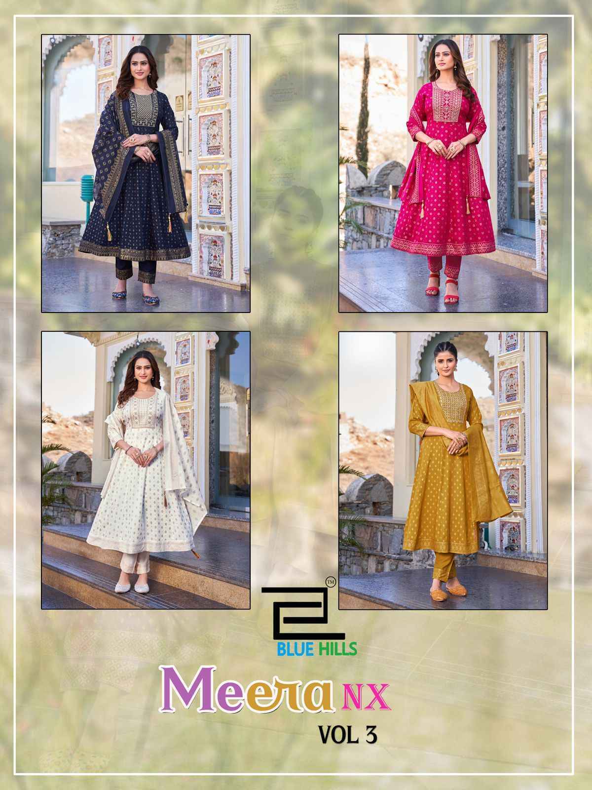 Blue Hills Meera Vol-3 Nx Rayon Readymade Suit (4 pcs Catalogue)
