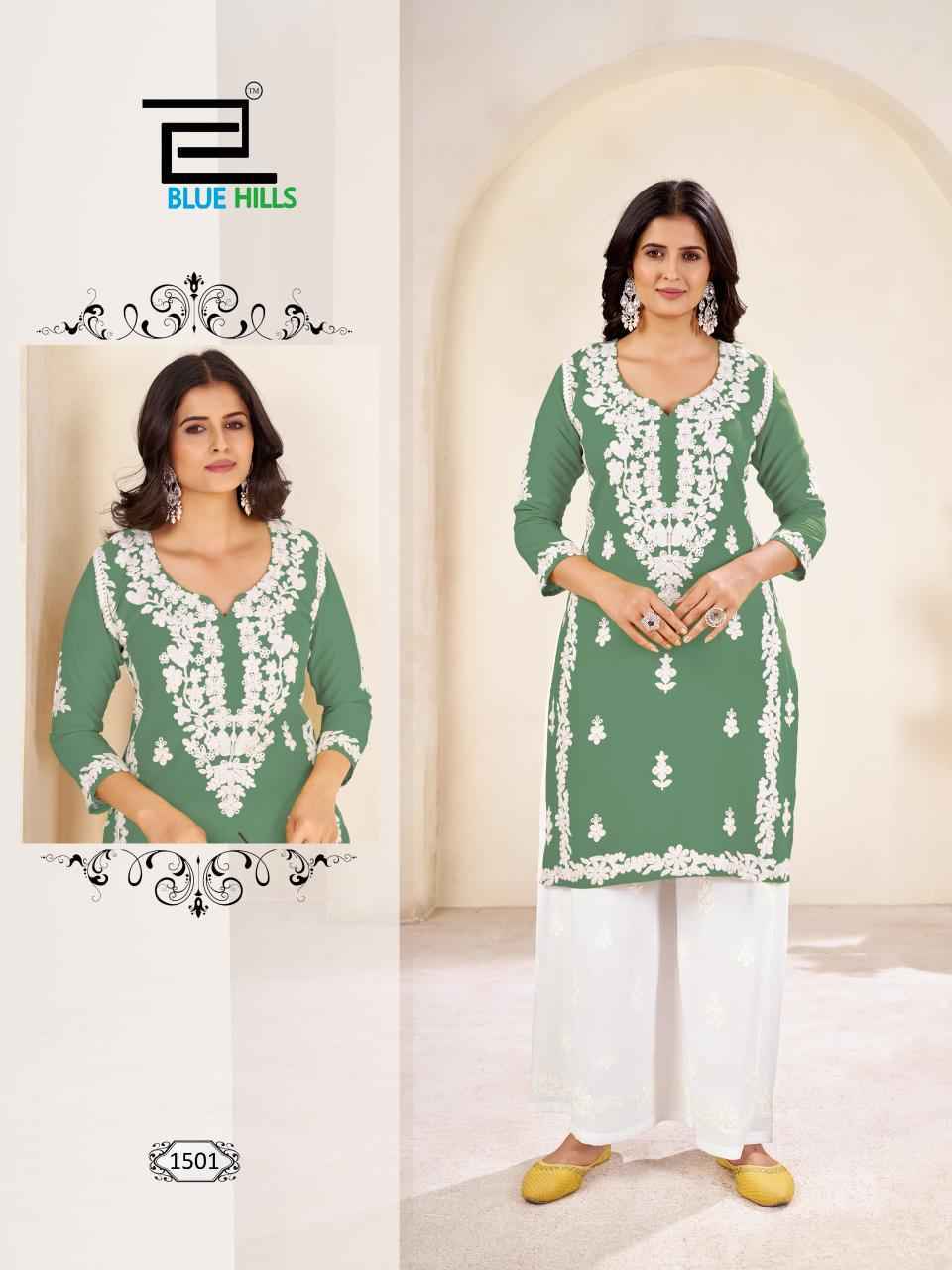 Blue Hills Victoria Vol-15 Rayon Kurti With Plazzo (4 pcs Catalogue)