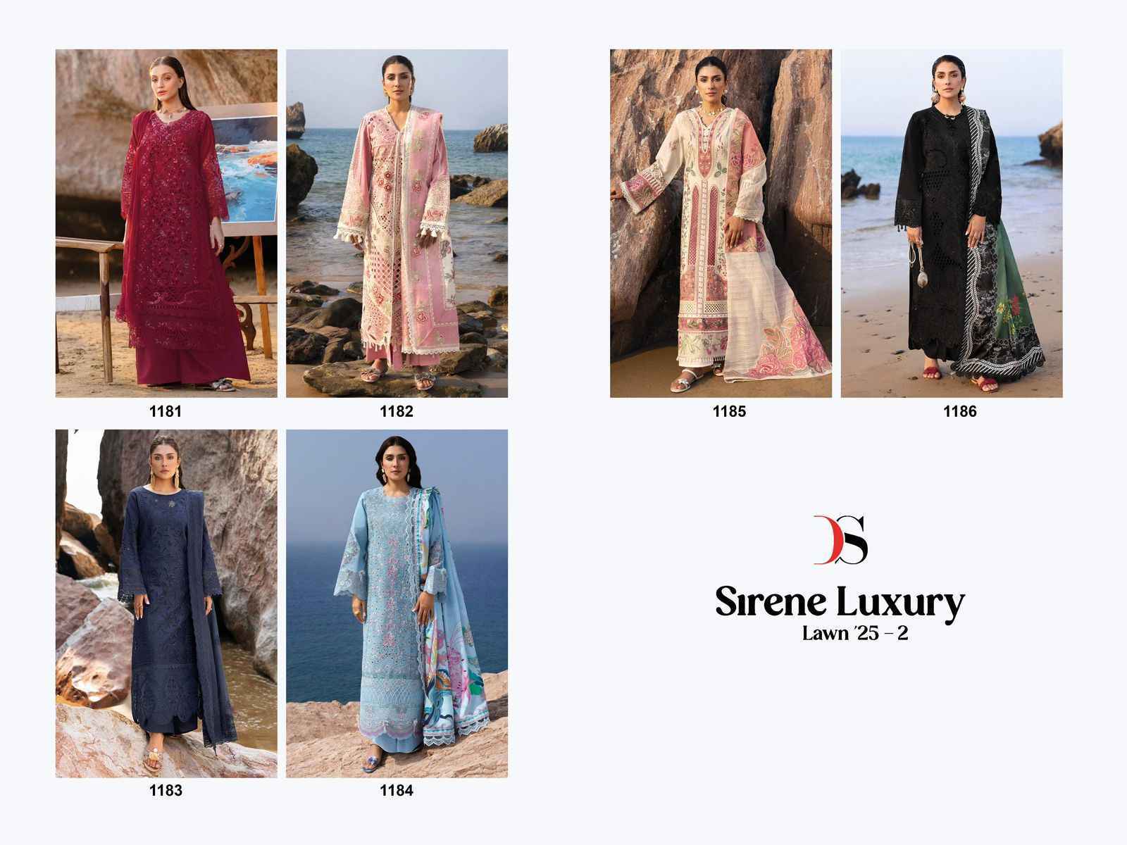 Deepsy Sirene Luxury Lawn 25 Vol 2 Cotton Dress Material 6 pcs Catalogue