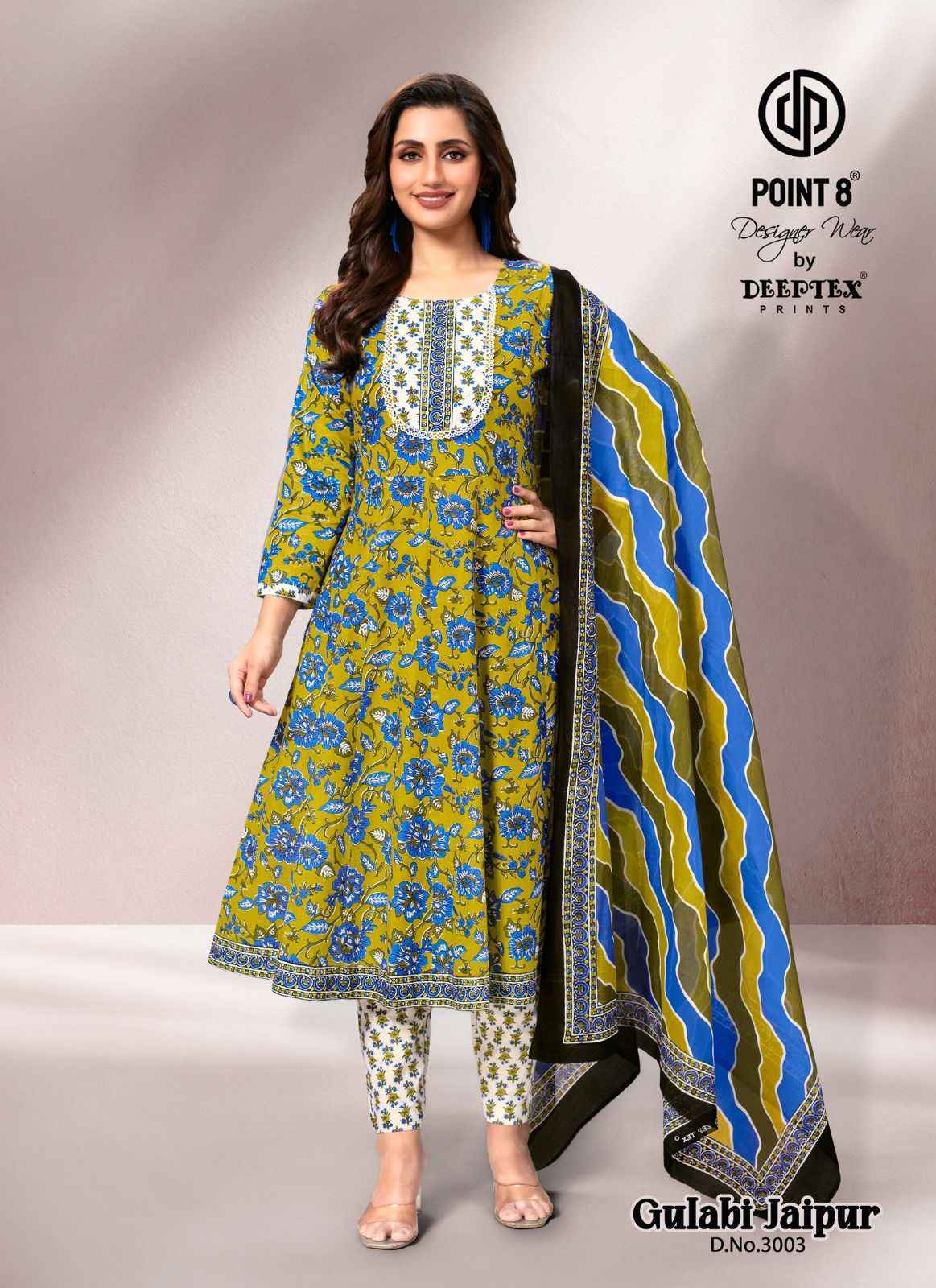 Deeptex Gulabi Jaipur Vol-3 Readymade Cotton Dress (8 pcs Catalogue)