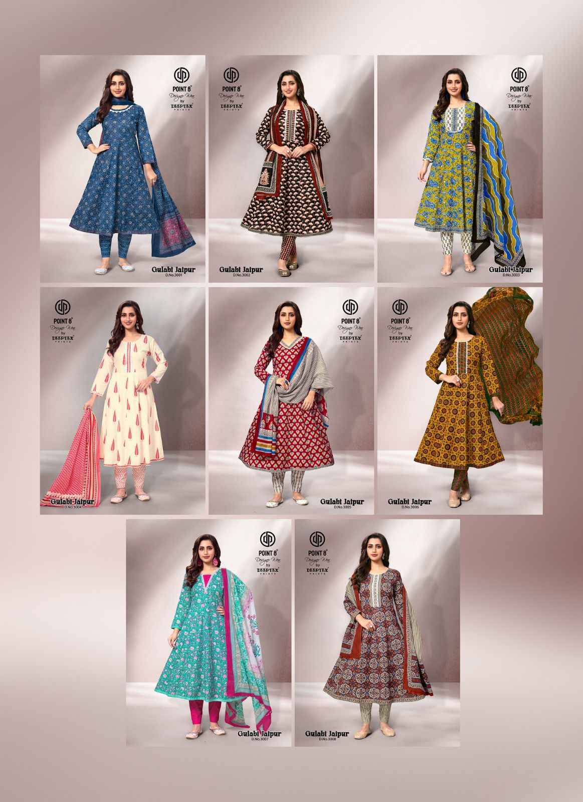 Deeptex Gulabi Jaipur Vol-3 Readymade Cotton Dress (8 pcs Catalogue)