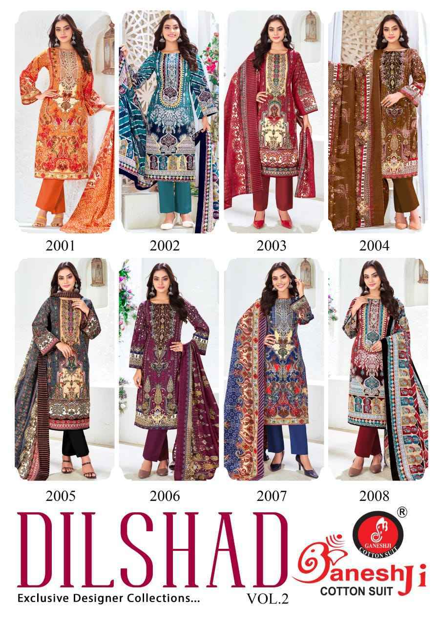 Ganesh Ji Dilshad Vol-2 Soft Cotton Dress Material (8 pcs Catalogue)