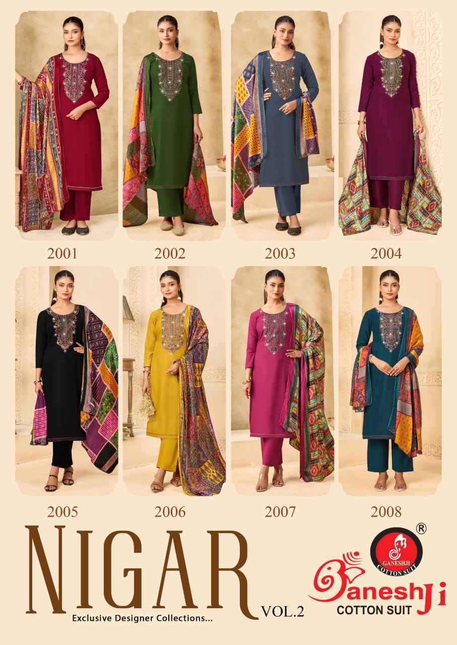 Ganesh Ji Nigar Vol 2 Rayon Dress Material 8 pcs Catalogue