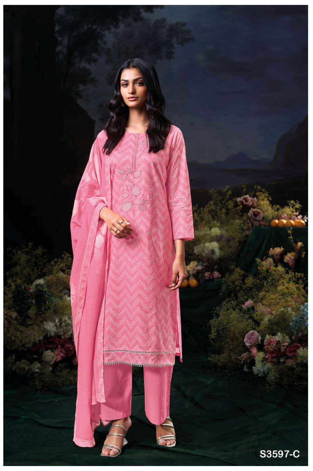 Ganga Divita-3597 Cotton Dress Material (4 pcs Catalogue)