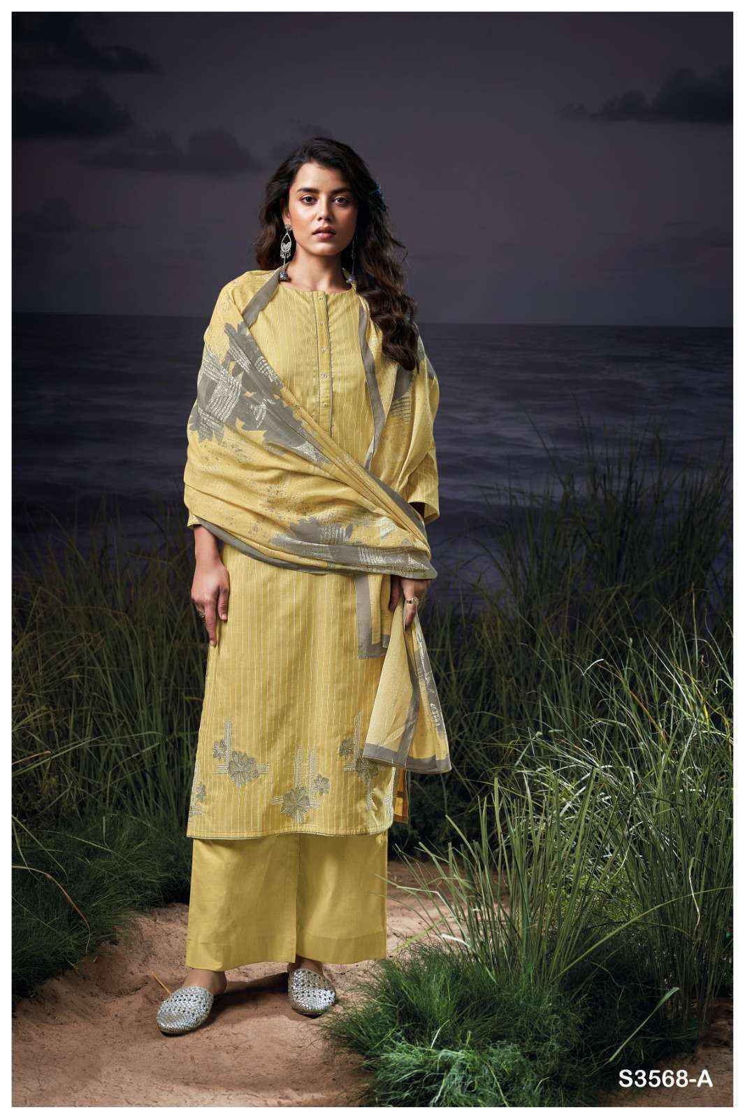 Ganga Hadiya-3568 Cotton Dress Material (4 pcs Catalogue)