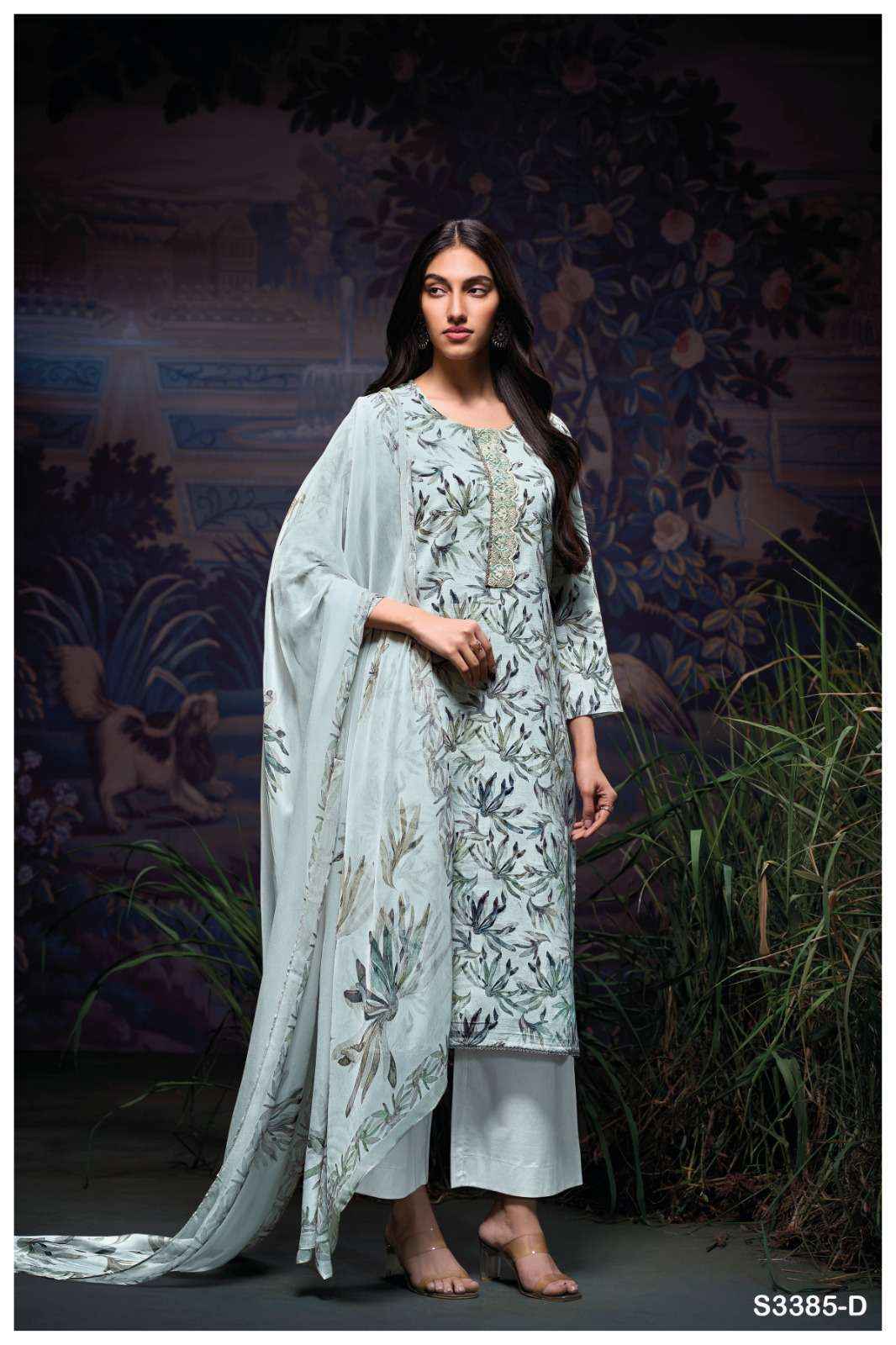 Ganga Ireland-3385 Cotton Linen Dress Material (4 pcs Catalogue)