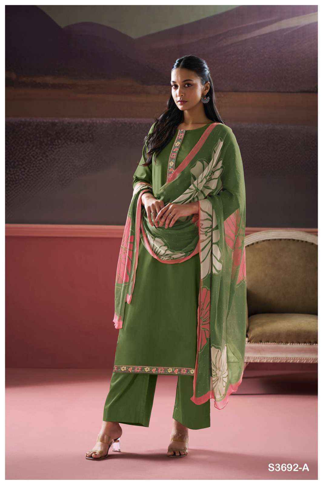 Ganga Kalash-3692 Cotton Silk Dress Material (4 pcs Catalogue)