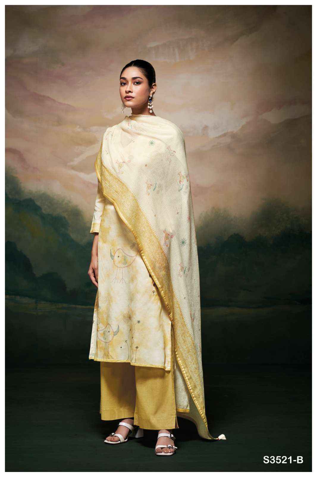 Ganga Meela-3521 Cotton Dress Material (4 pcs Catalogue)