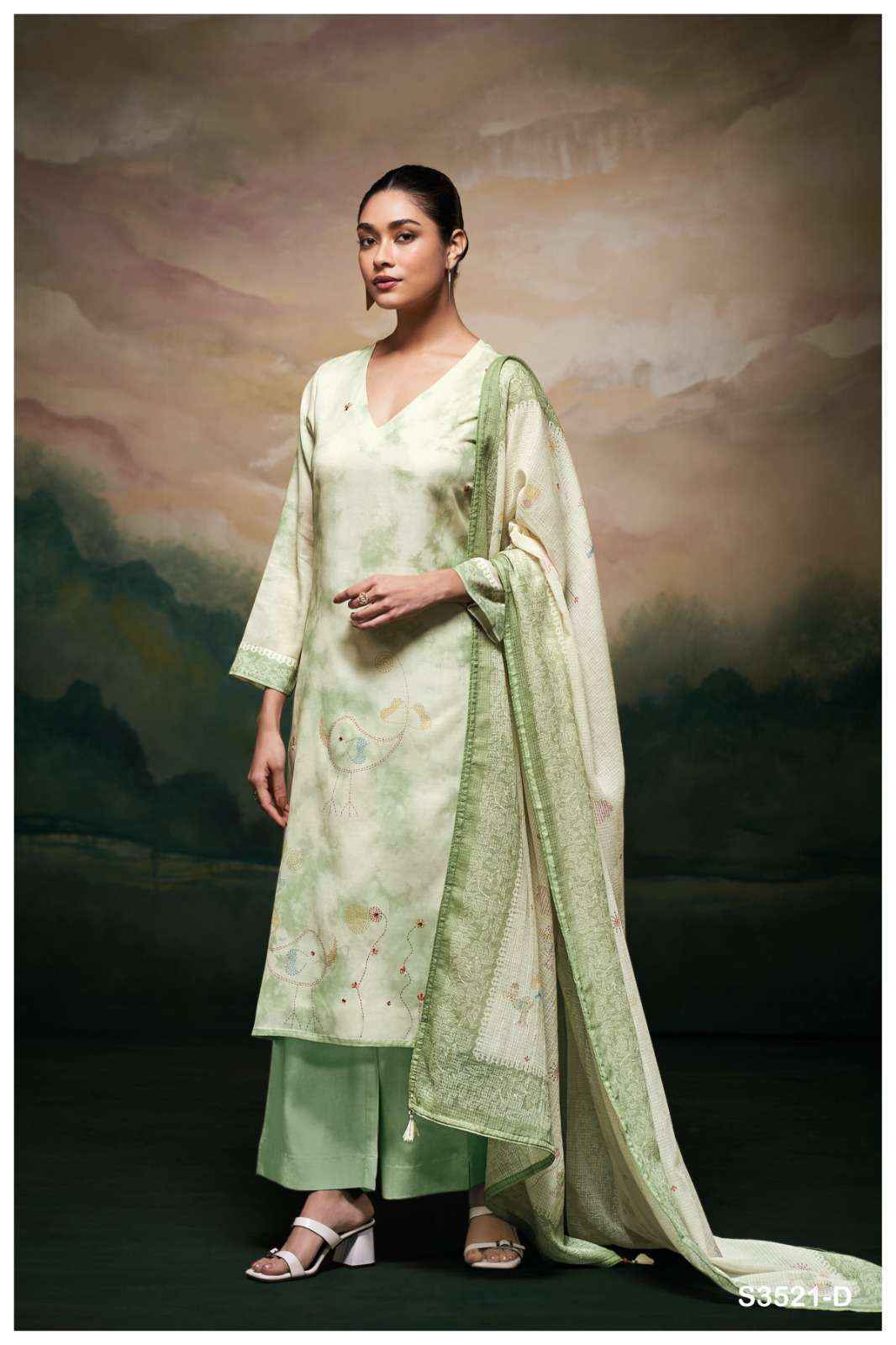 Ganga Meela-3521 Cotton Dress Material (4 pcs Catalogue)