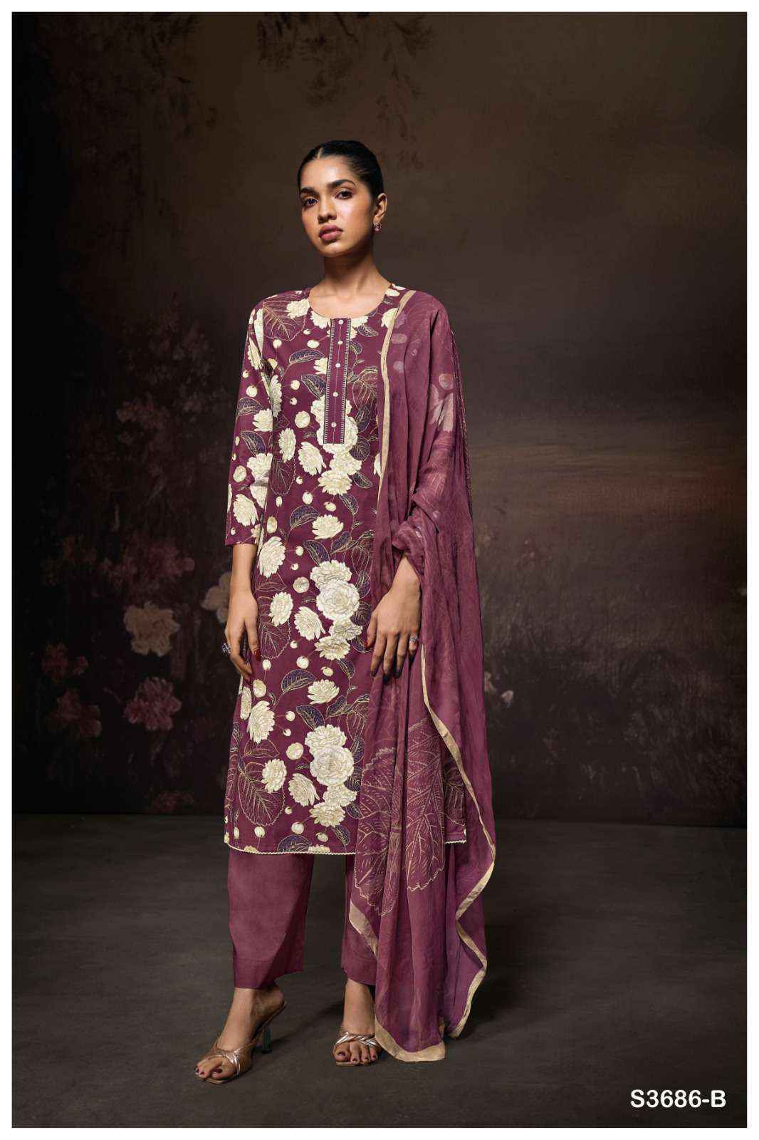 Ganga Yugriti-3686 Cotton Dress Material (4 pcs Catalogue)