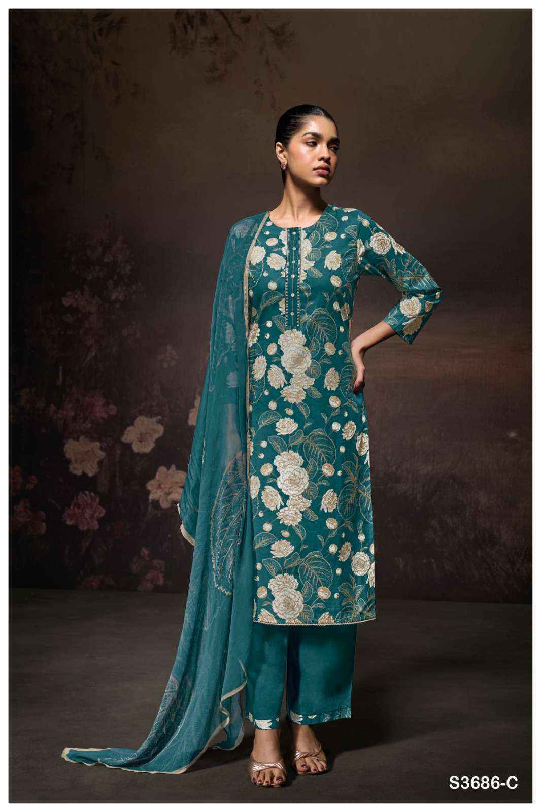 Ganga Yugriti-3686 Cotton Dress Material (4 pcs Catalogue)