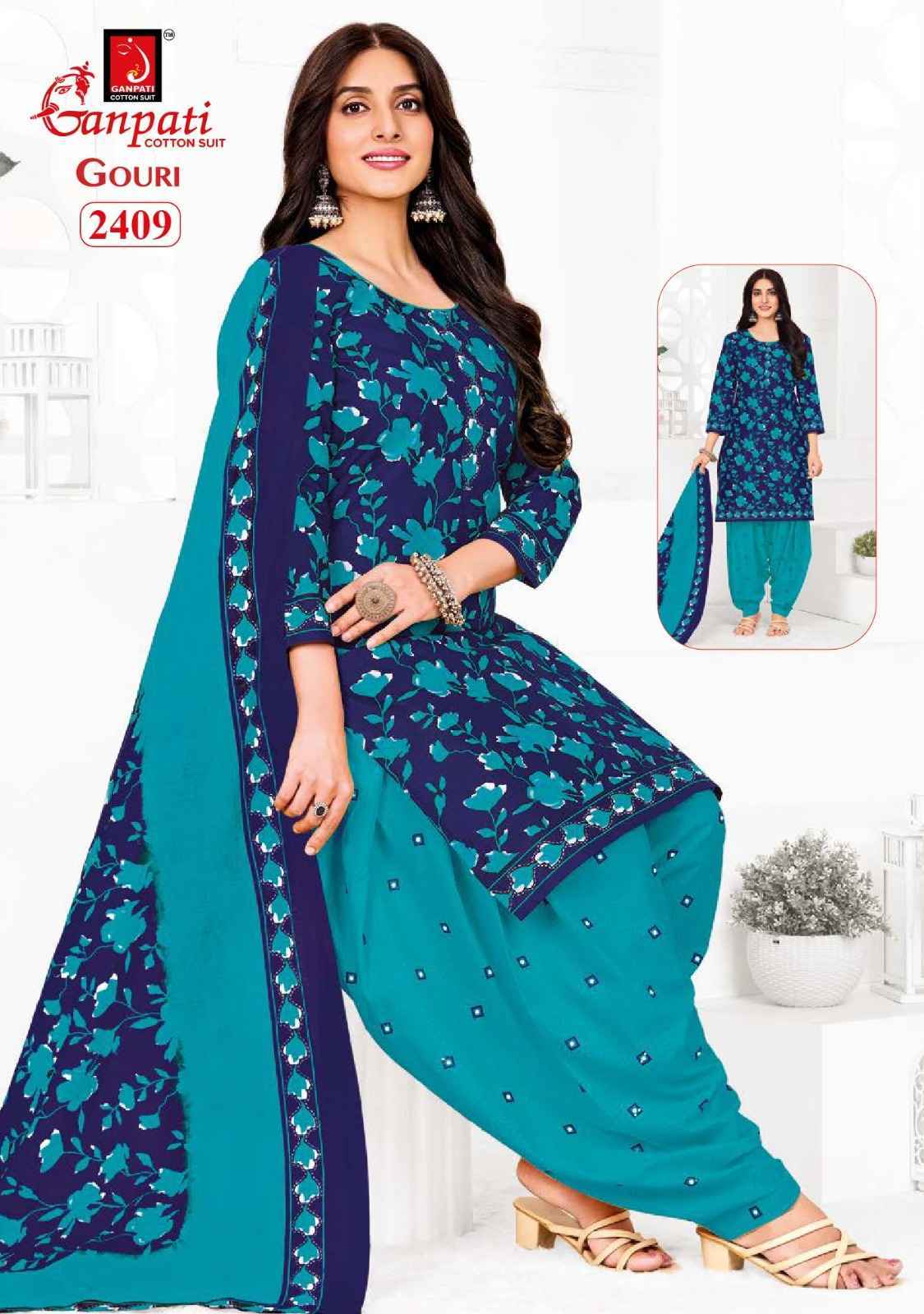 Ganpati Gouri Vol-10 Cotton Dress Material (15 pcs Catalogue)
