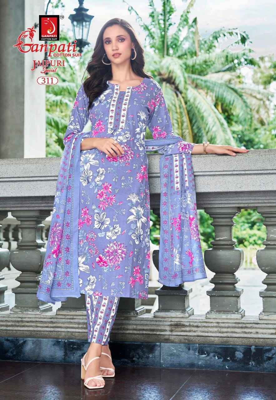 Ganpati Jaipuri Special Vol-15 Cotton Dress Material (15 pcs Catalogue)