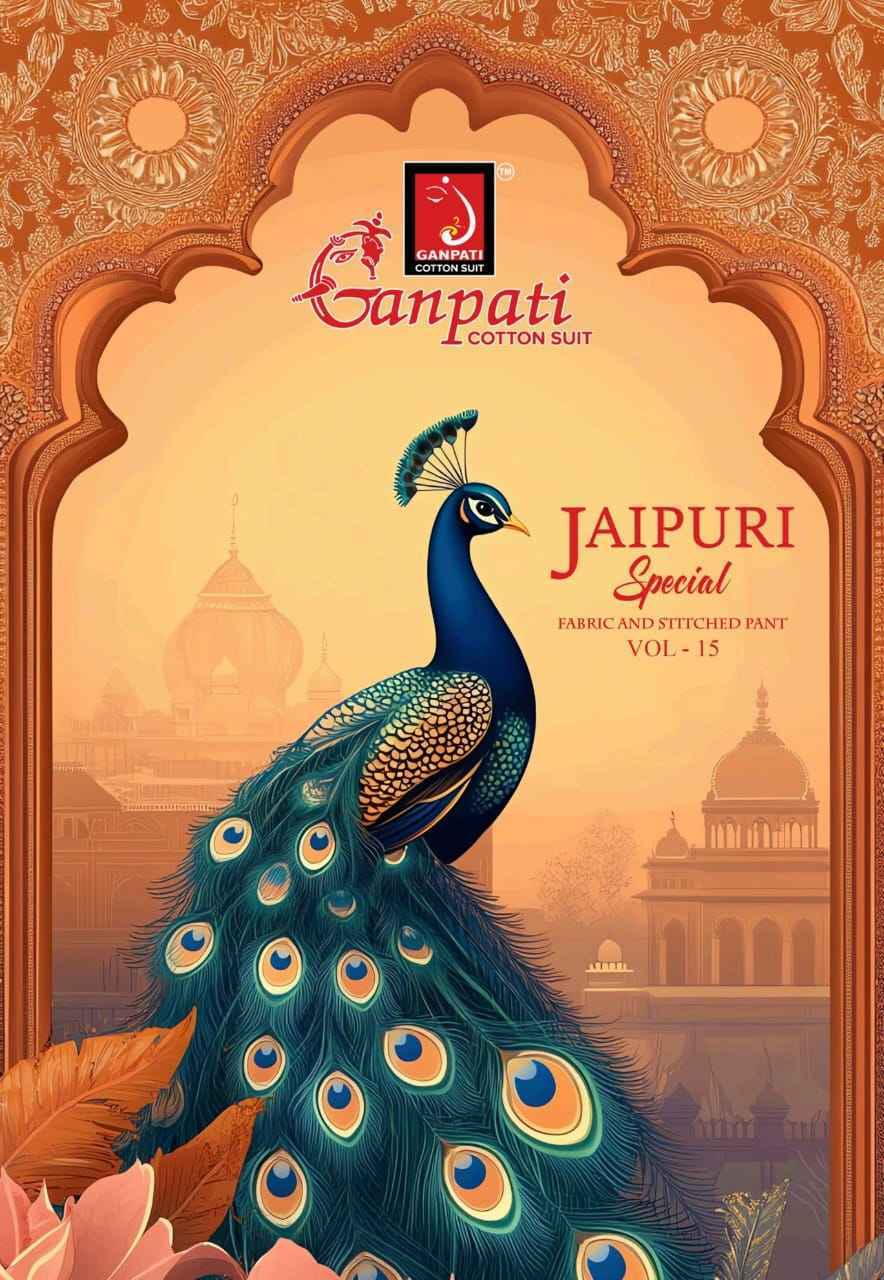 Ganpati Jaipuri Special Vol-15 Cotton Dress Material (15 pcs Catalogue)
