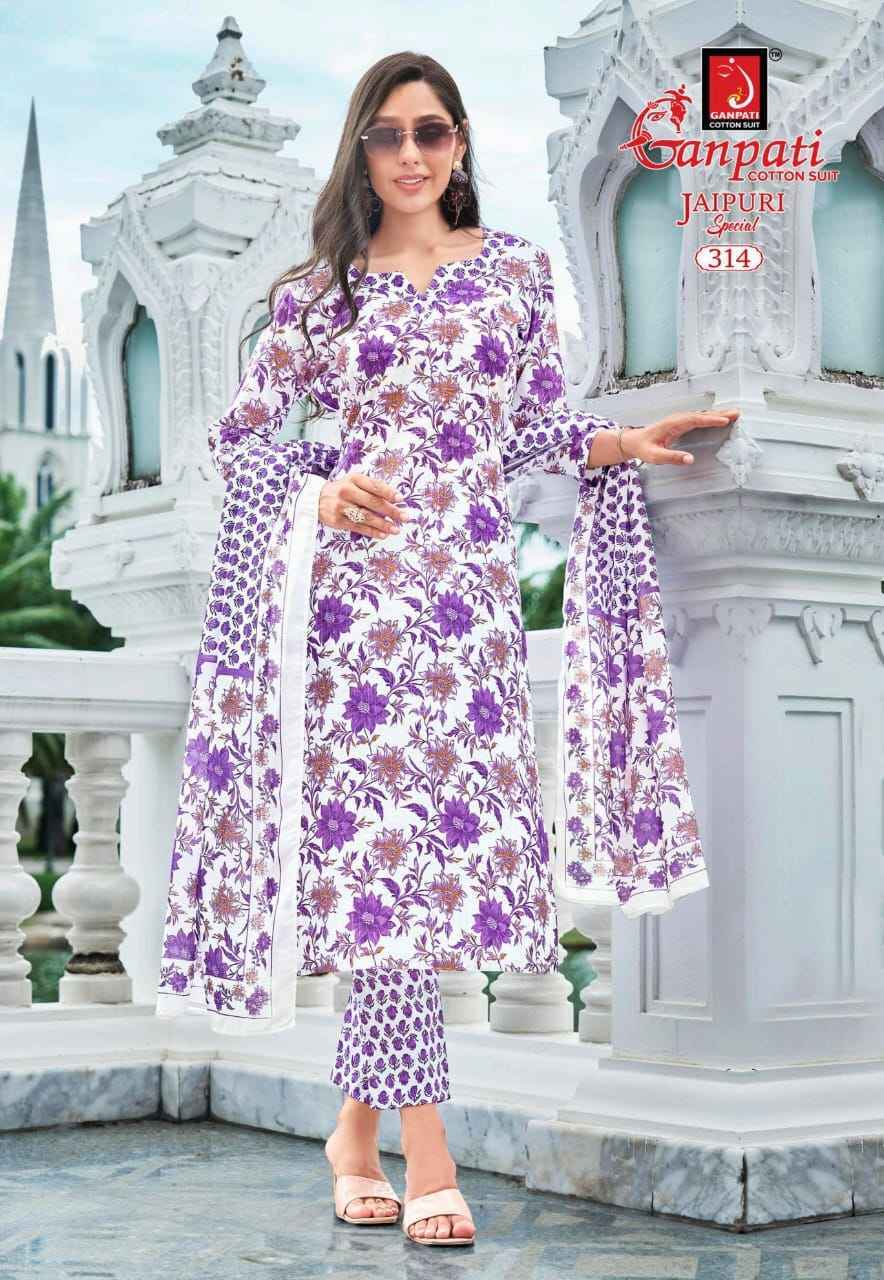 Ganpati Jaipuri Special Vol-15 Cotton Dress Material (15 pcs Catalogue)