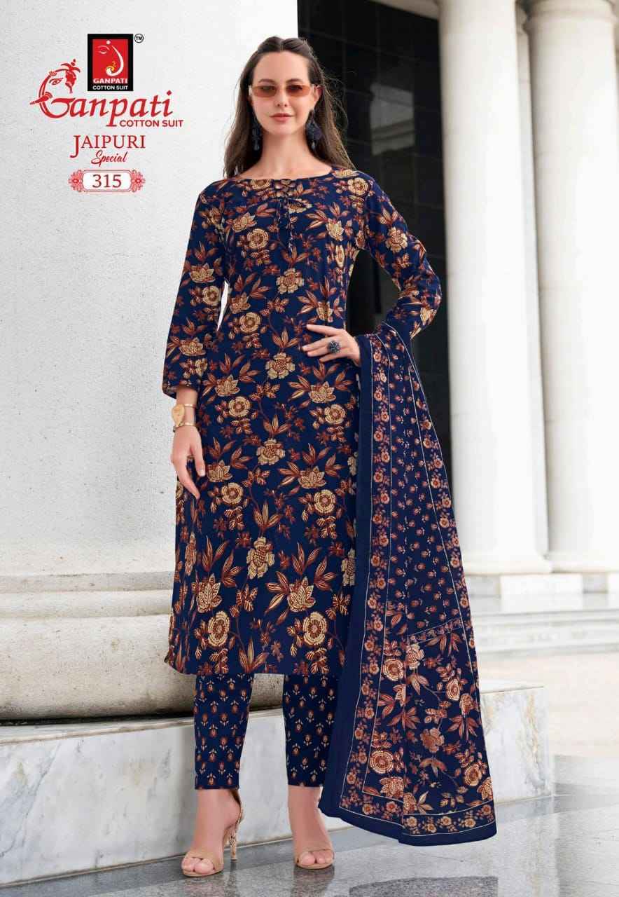 Ganpati Jaipuri Special Vol-15 Cotton Dress Material (15 pcs Catalogue)