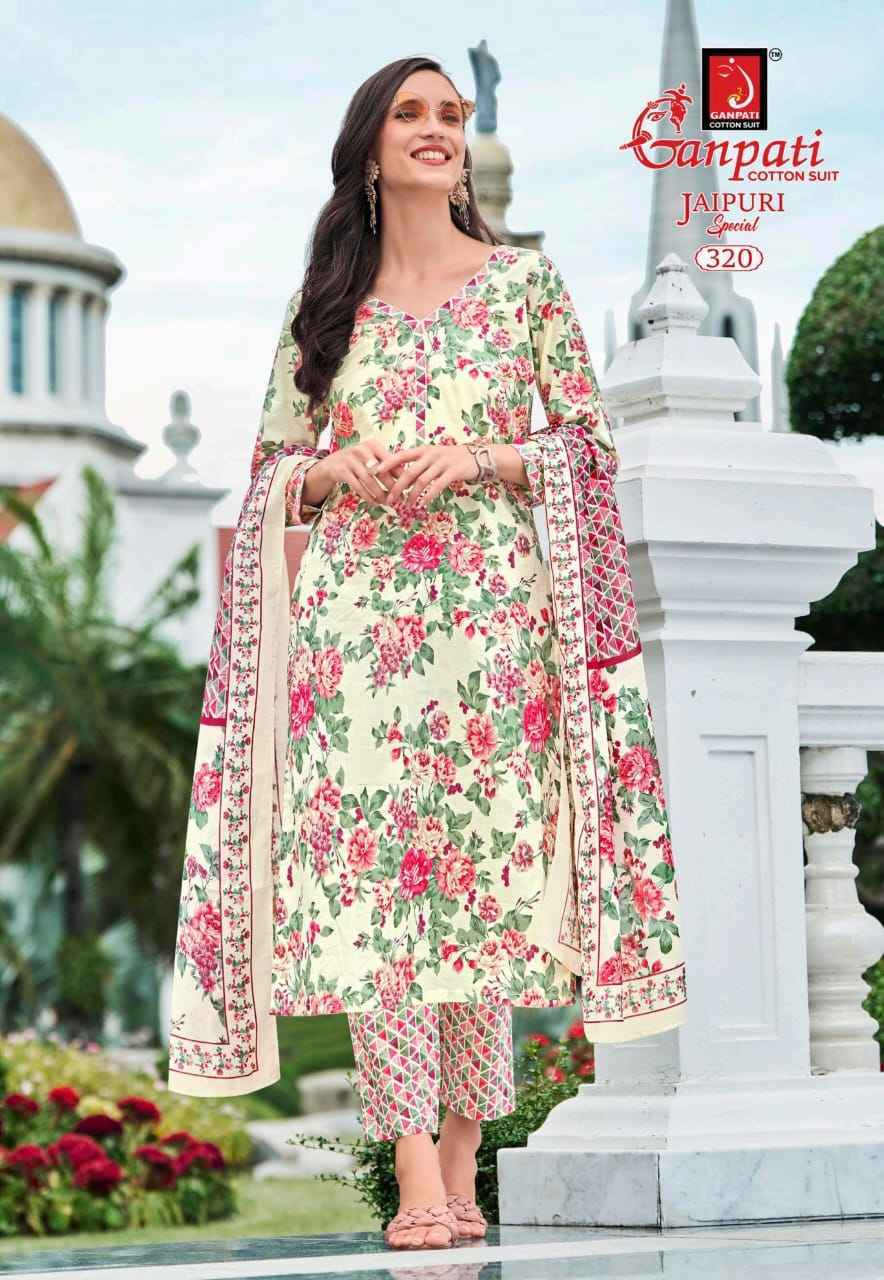 Ganpati Jaipuri Special Vol-15 Cotton Dress Material (15 pcs Catalogue)