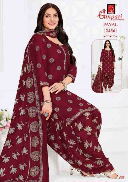 Ganpati Payal Vol-10 Cotton Dress Material (15 pcs Catalogue)