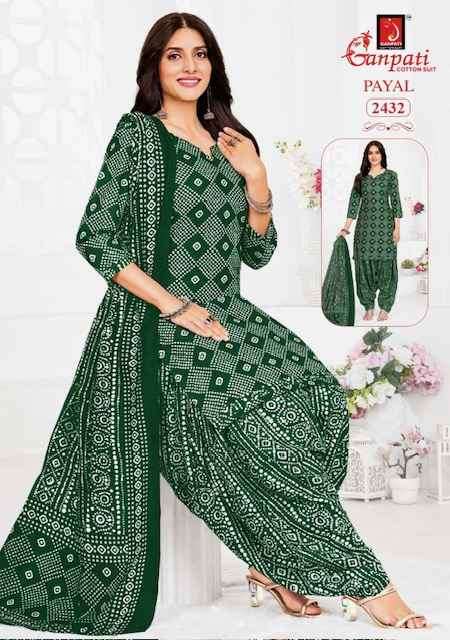 Ganpati Payal Vol-10 Cotton Dress Material (15 pcs Catalogue)