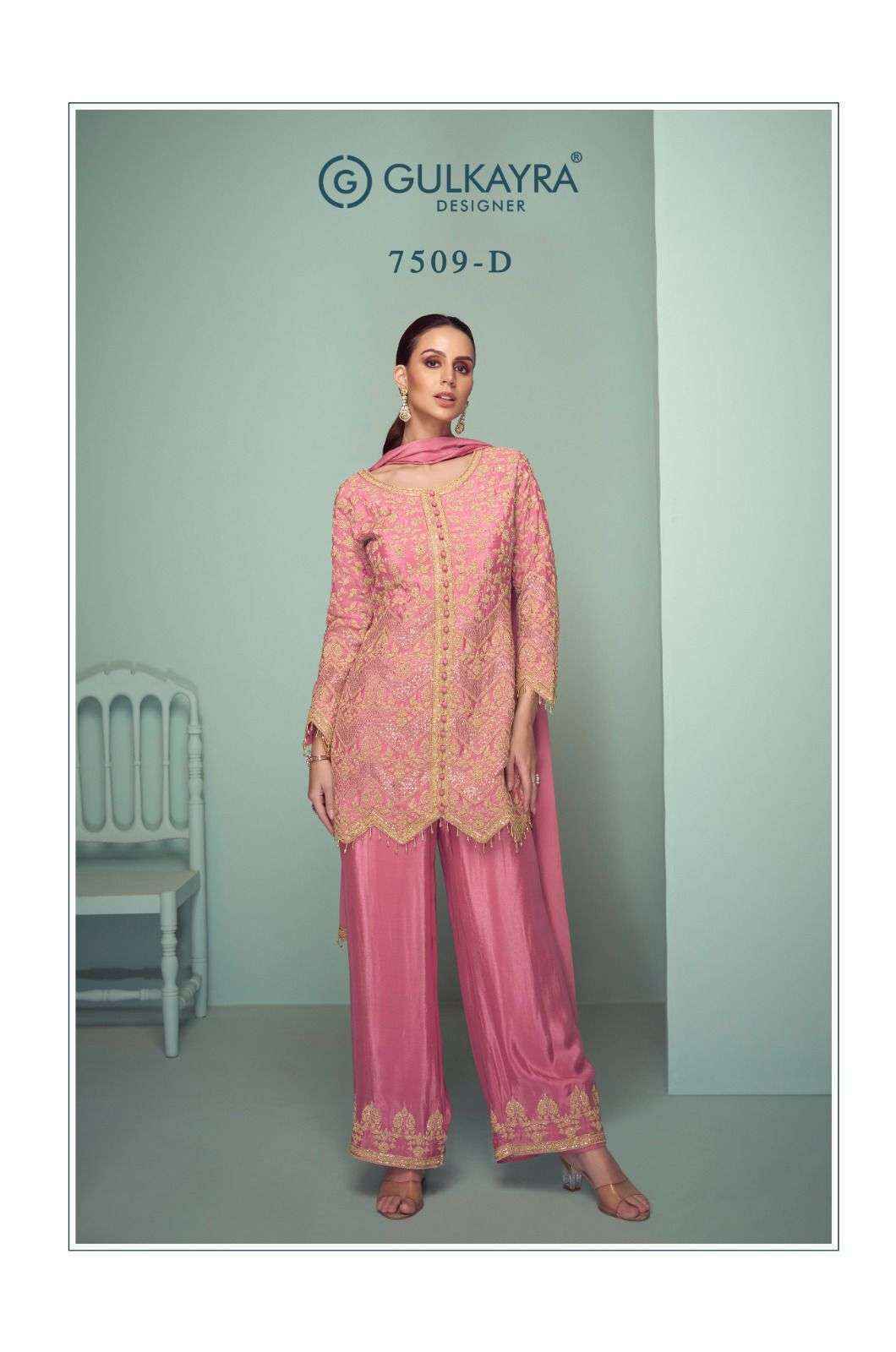 Gulkayra Designer Crown Platinum Readymade Chinon Dress (4 Pc Catalouge)