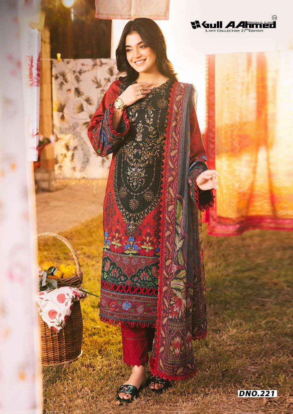 Gull Aahmed Lawn Collection Vol-27 Lawn Cotton Dress Material (6 pcs Catalogue)