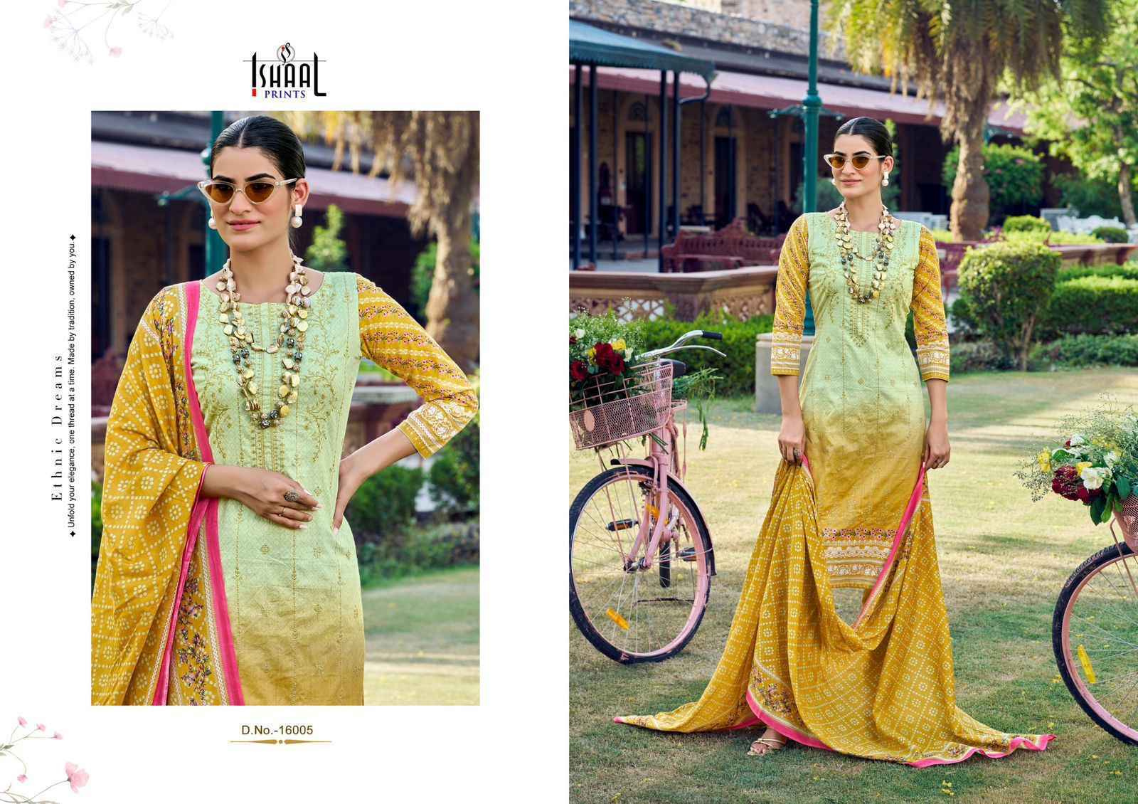 Ishaal Embroidered Vol-16 Lawn Cotton Dress Material (10 pcs Catalogue)
