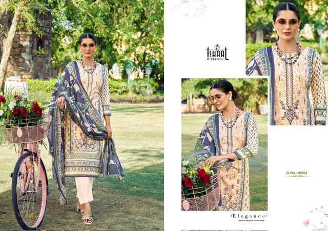 Ishaal Embroidered Vol-16 Lawn Cotton Dress Material (10 pcs Catalogue)