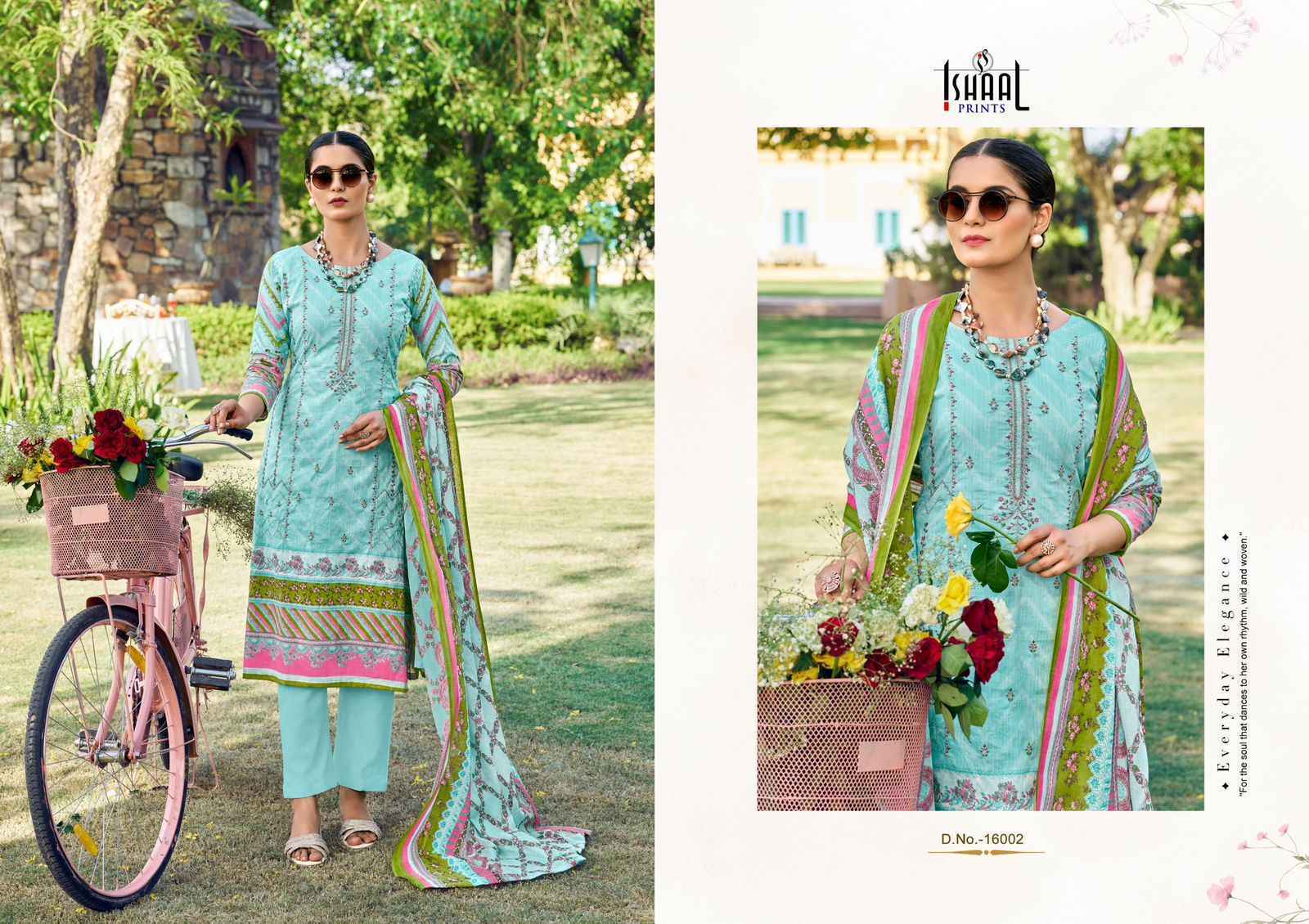 Ishaal Embroidered Vol-16 Lawn Cotton Dress Material (10 pcs Catalogue)