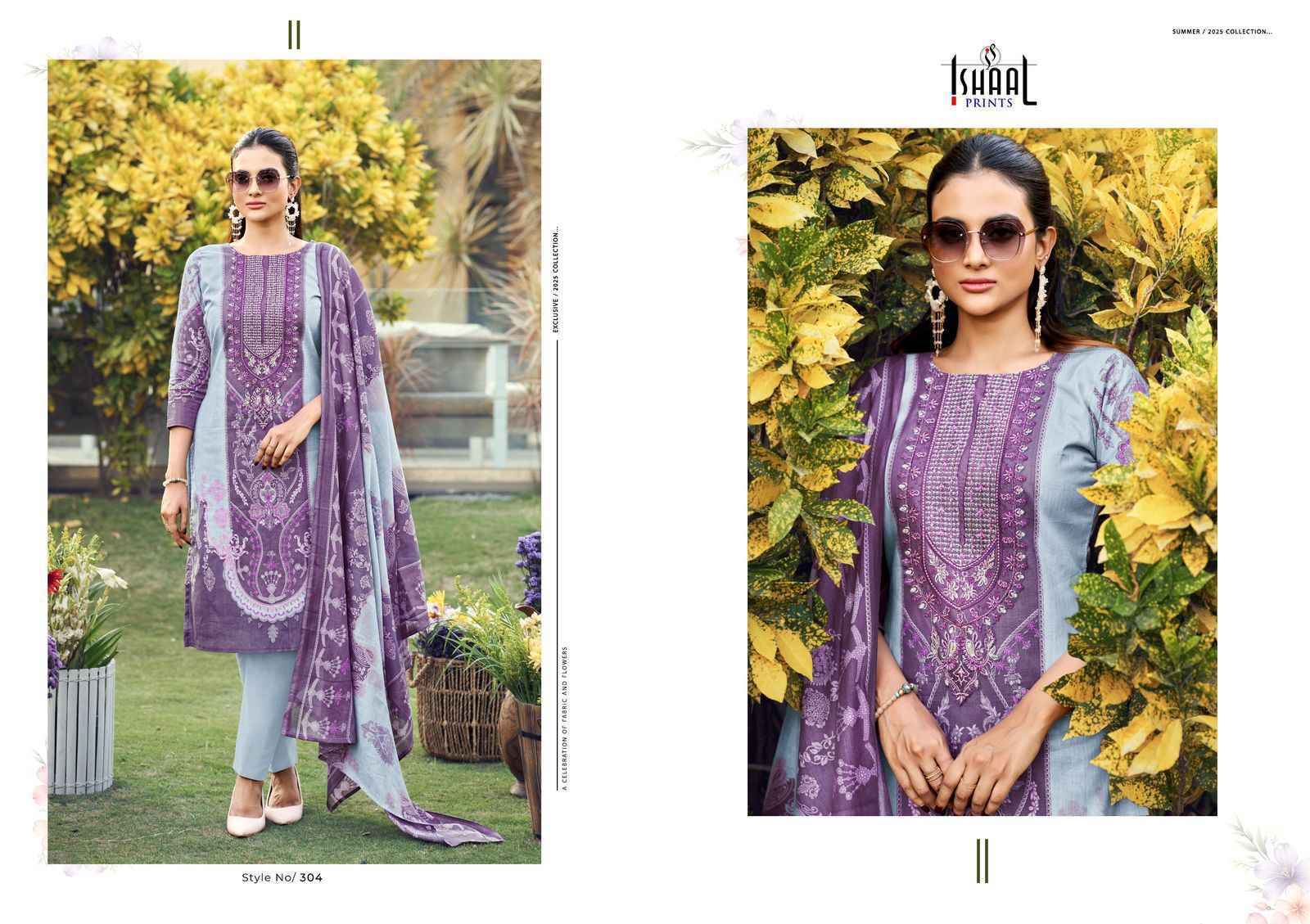 Ishaal Maira Vol-3 Lawn Cotton Dress Material (8 pcs Catalogue)