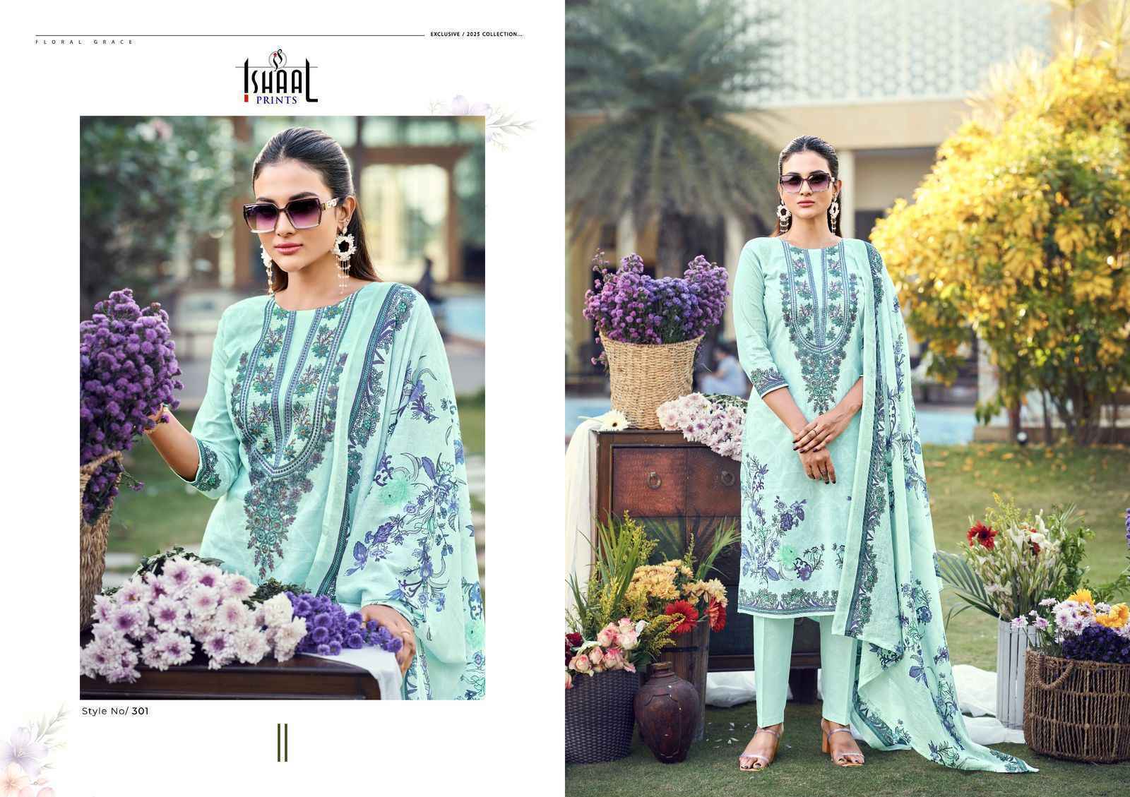 Ishaal Maira Vol-3 Lawn Cotton Dress Material (8 pcs Catalogue)