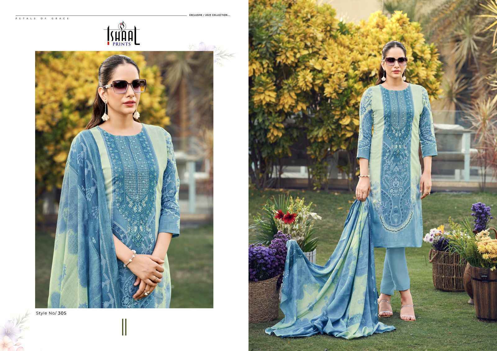 Ishaal Maira Vol-3 Lawn Cotton Dress Material (8 pcs Catalogue)