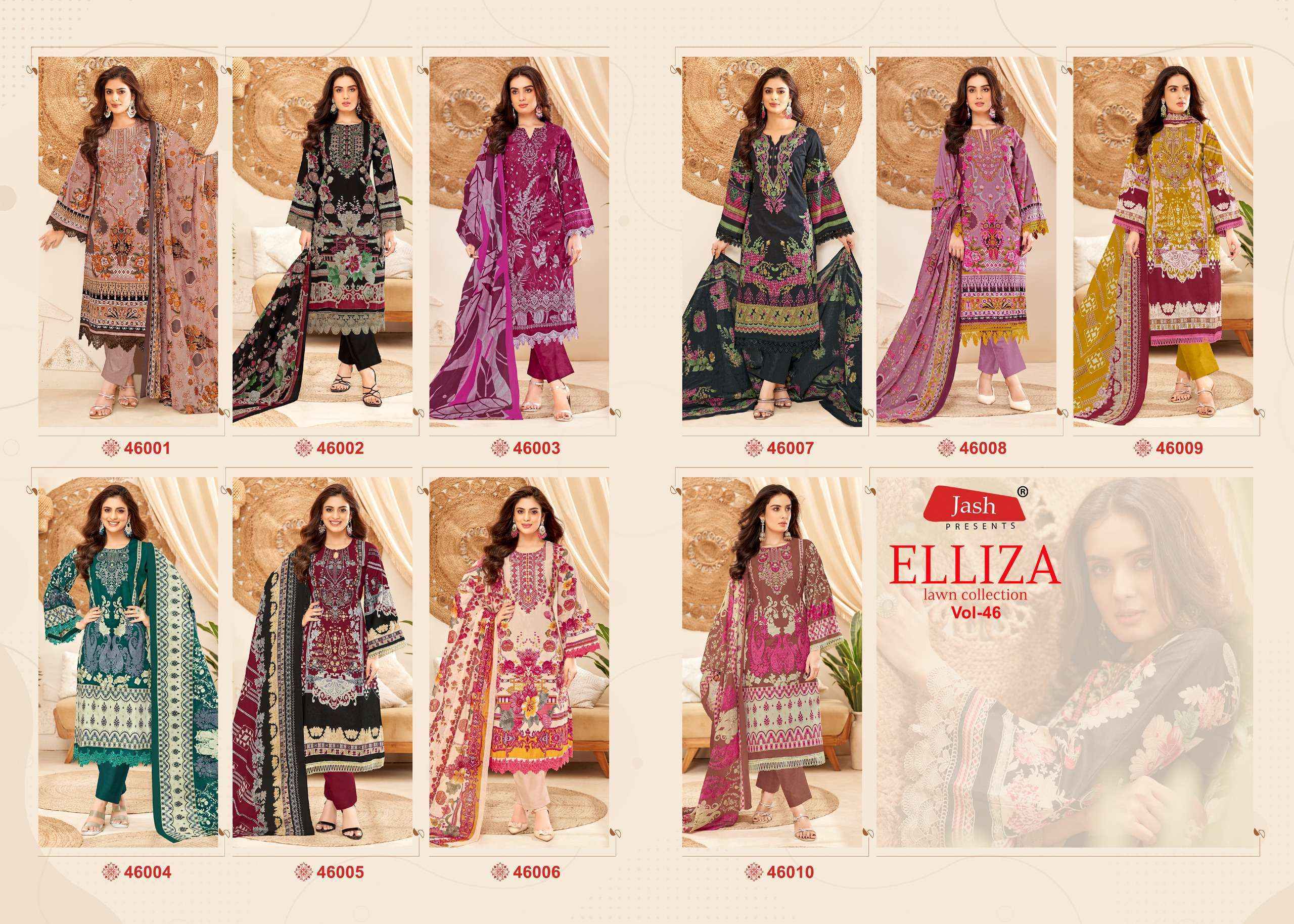 Jash Elliza Vol-46 Cotton Dress Material (10 pcs Catalogue)