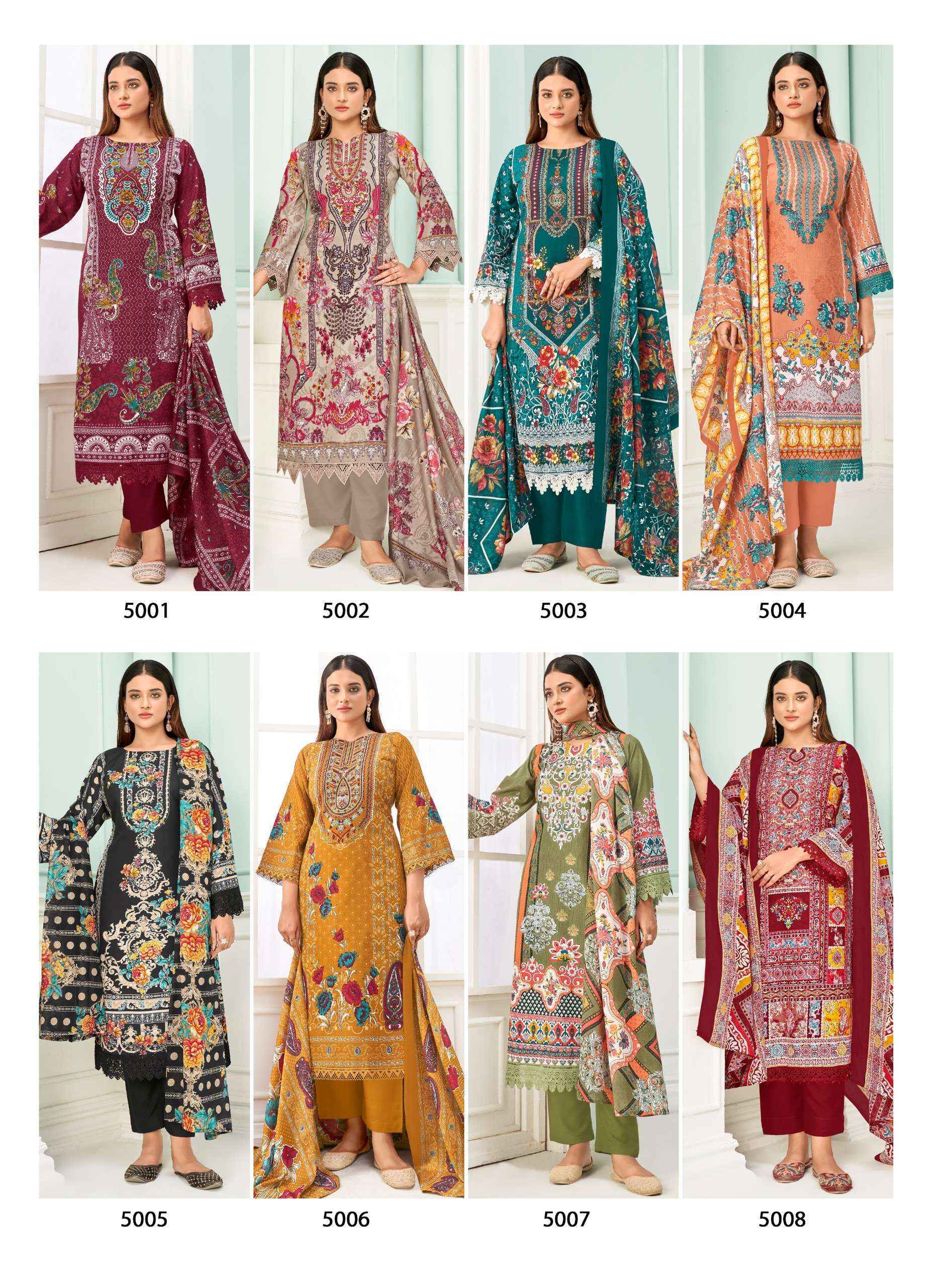 Jash Qurbat Vol-5 Cotton Dress Material (8 pcs Catalogue)