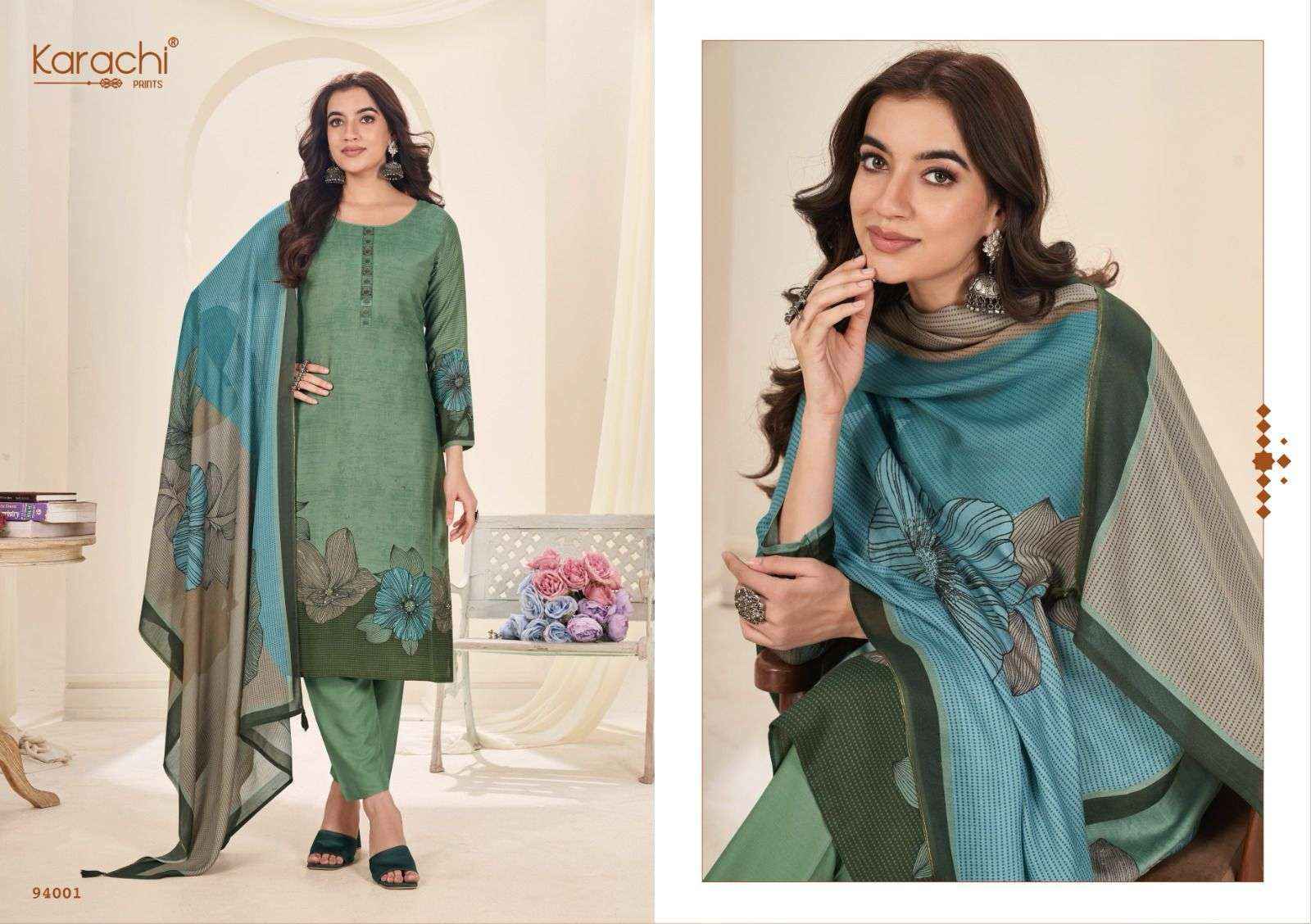 Karachi Prints Kahani Viscose Dress Material (4 pcs Catalogue)