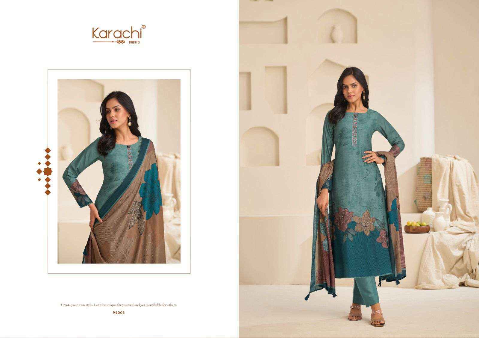 Karachi Prints Kahani Viscose Dress Material (4 pcs Catalogue)