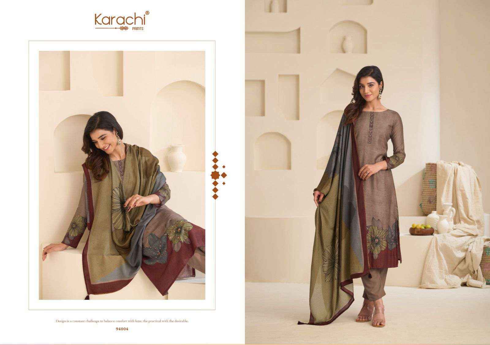 Karachi Prints Kahani Viscose Dress Material (4 pcs Catalogue)